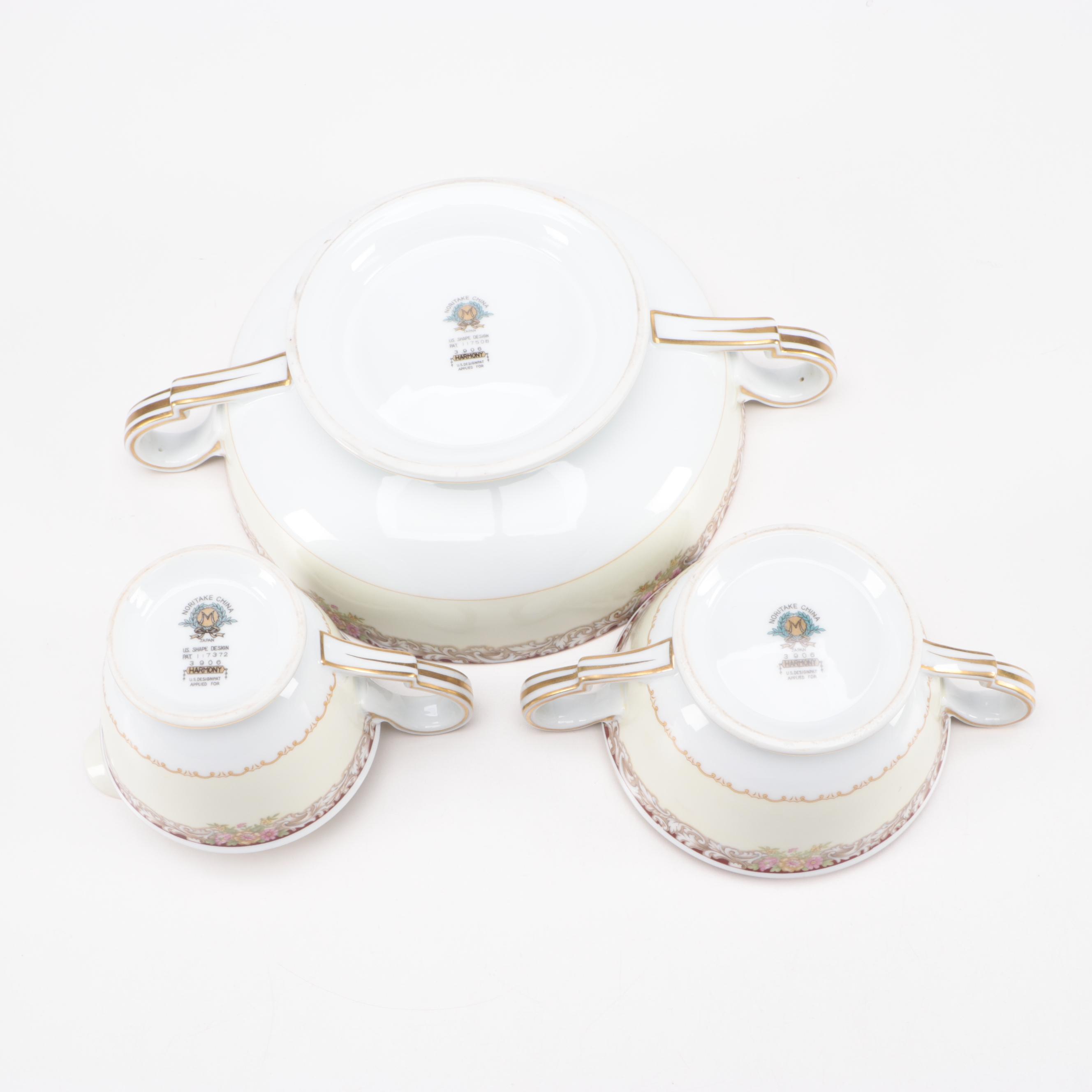 Noritake "Harmony" Porcelain Dinnerware and Serveware, Mid-20th Century