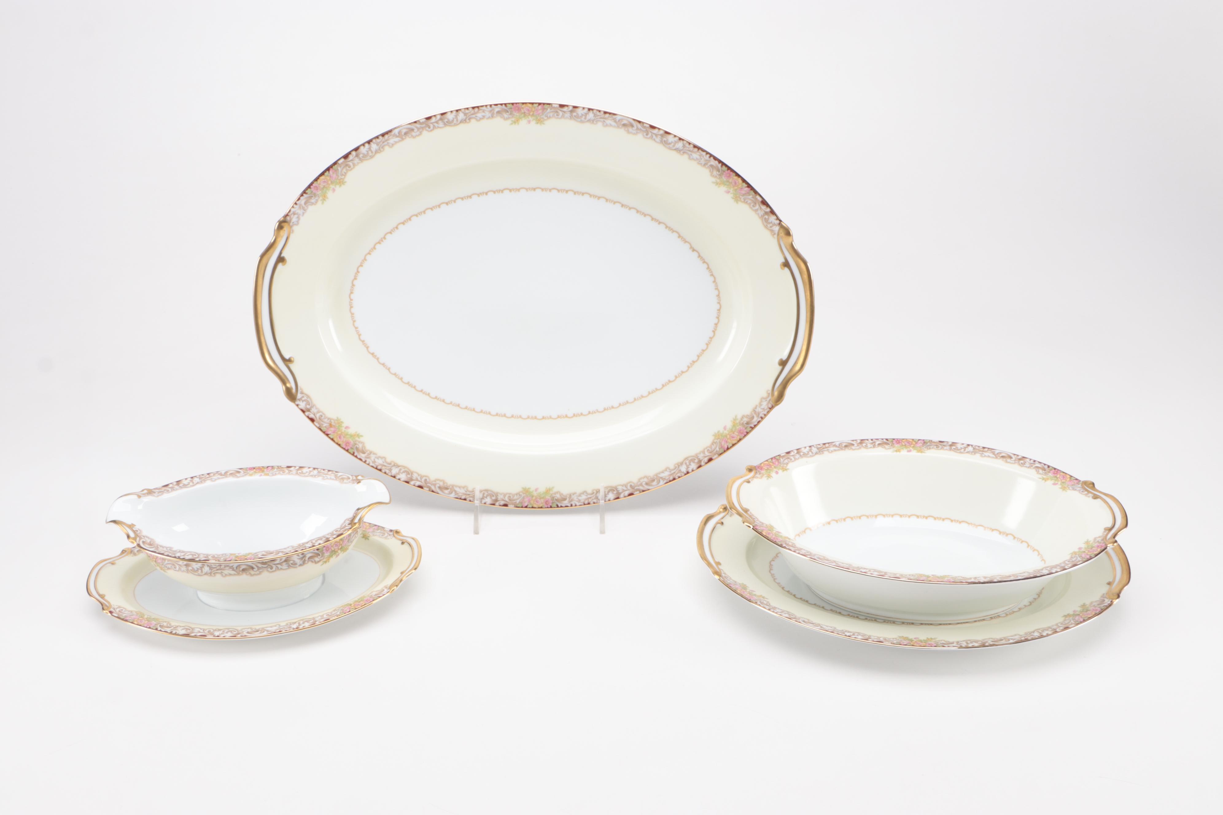 Noritake "Harmony" Porcelain Dinnerware and Serveware, Mid-20th Century