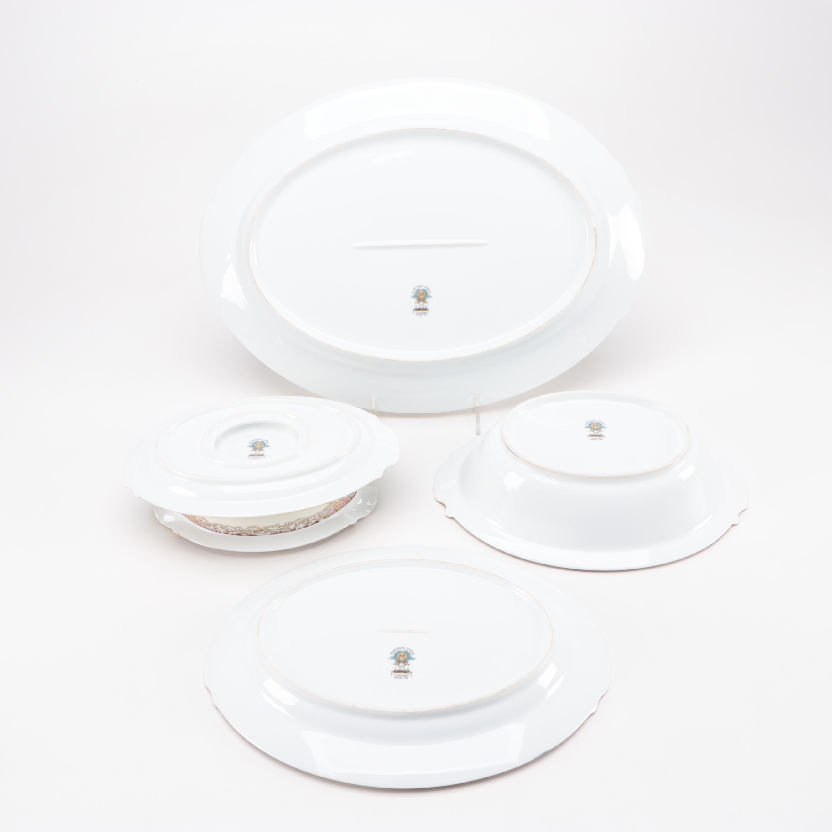 Noritake "Harmony" Porcelain Dinnerware and Serveware, Mid-20th Century