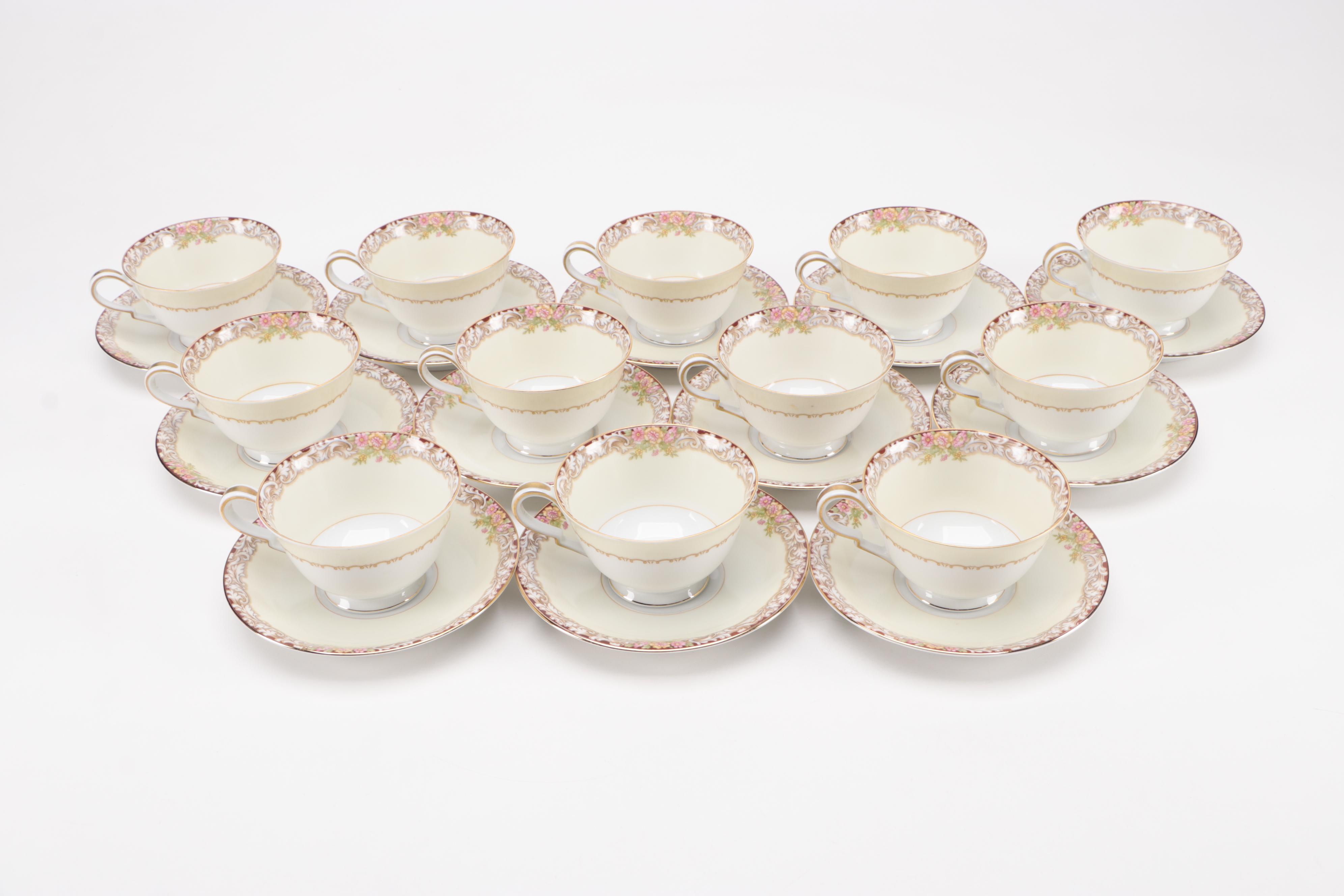 Noritake "Harmony" Porcelain Dinnerware and Serveware, Mid-20th Century