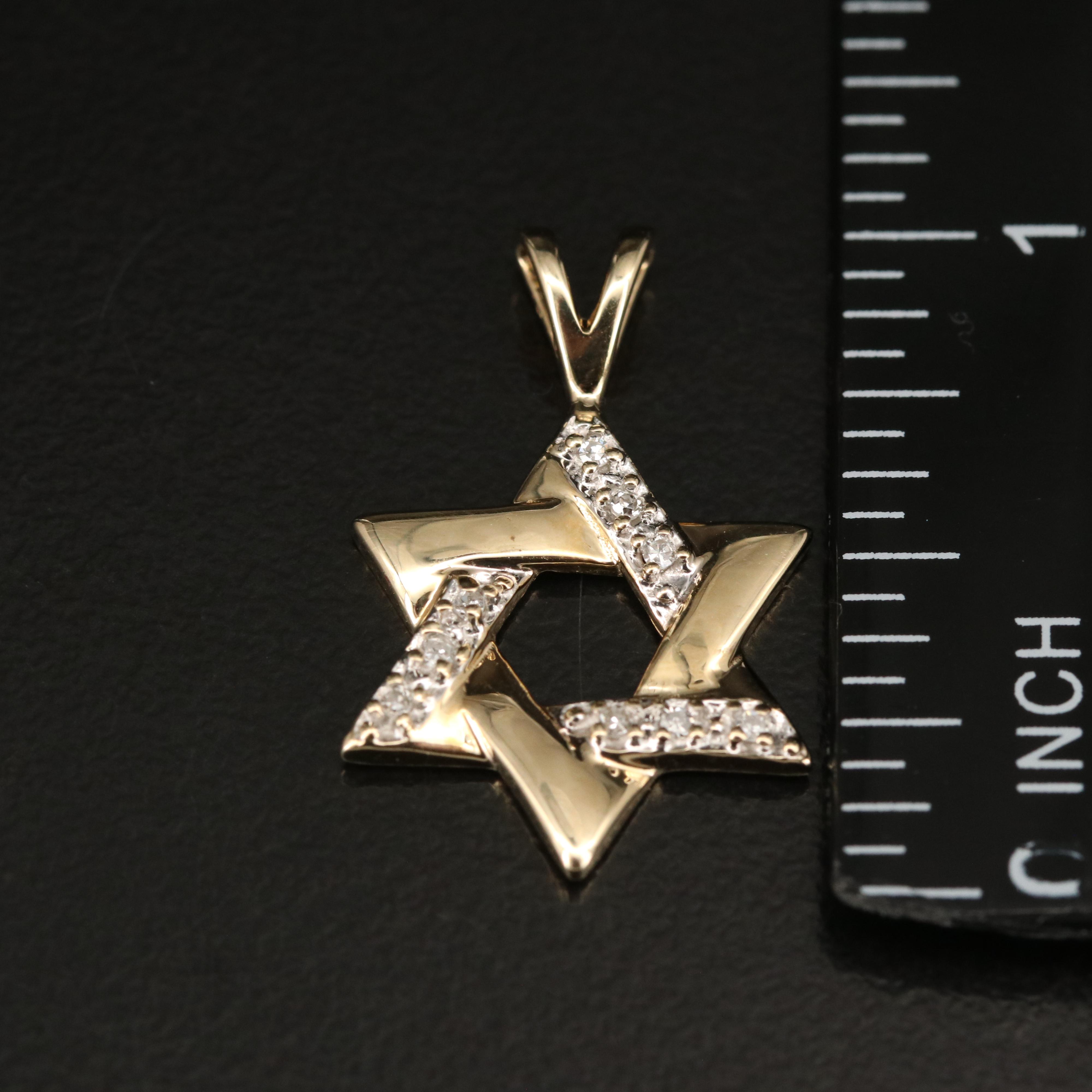 14K 0.06 CTW Diamond Star of David Pendant