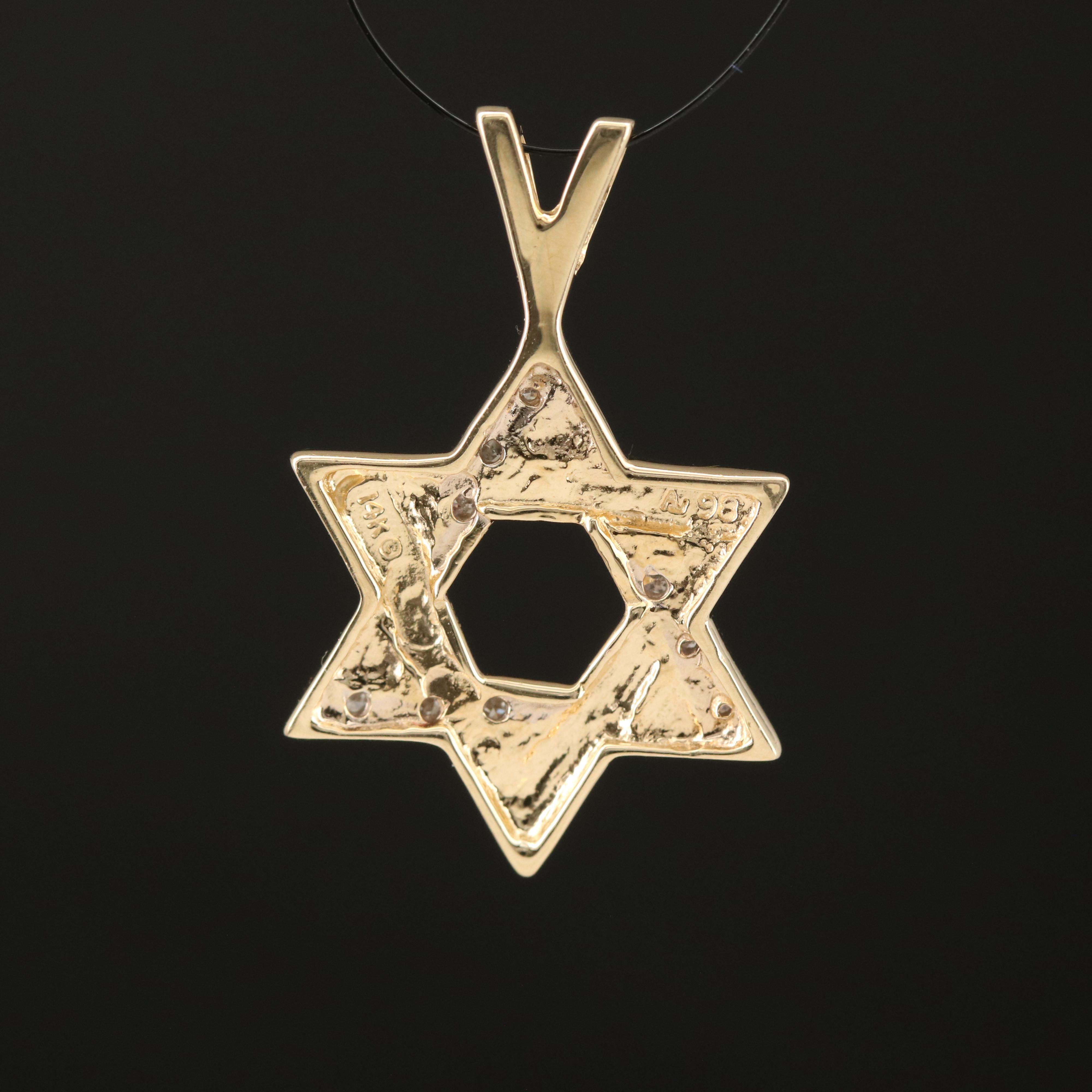 14K 0.06 CTW Diamond Star of David Pendant