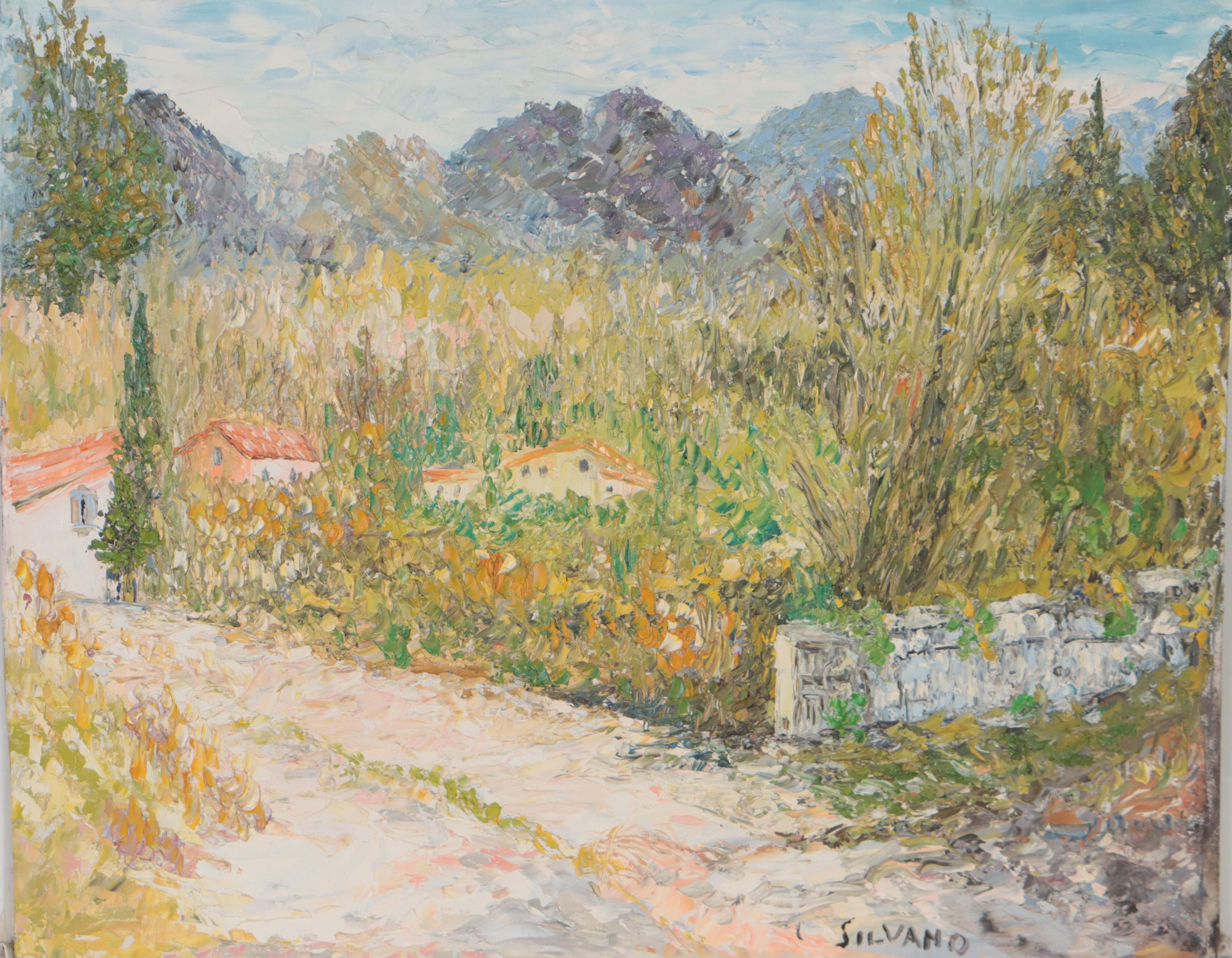 Silvano Assensi Oil Painting of Verdent Landscape