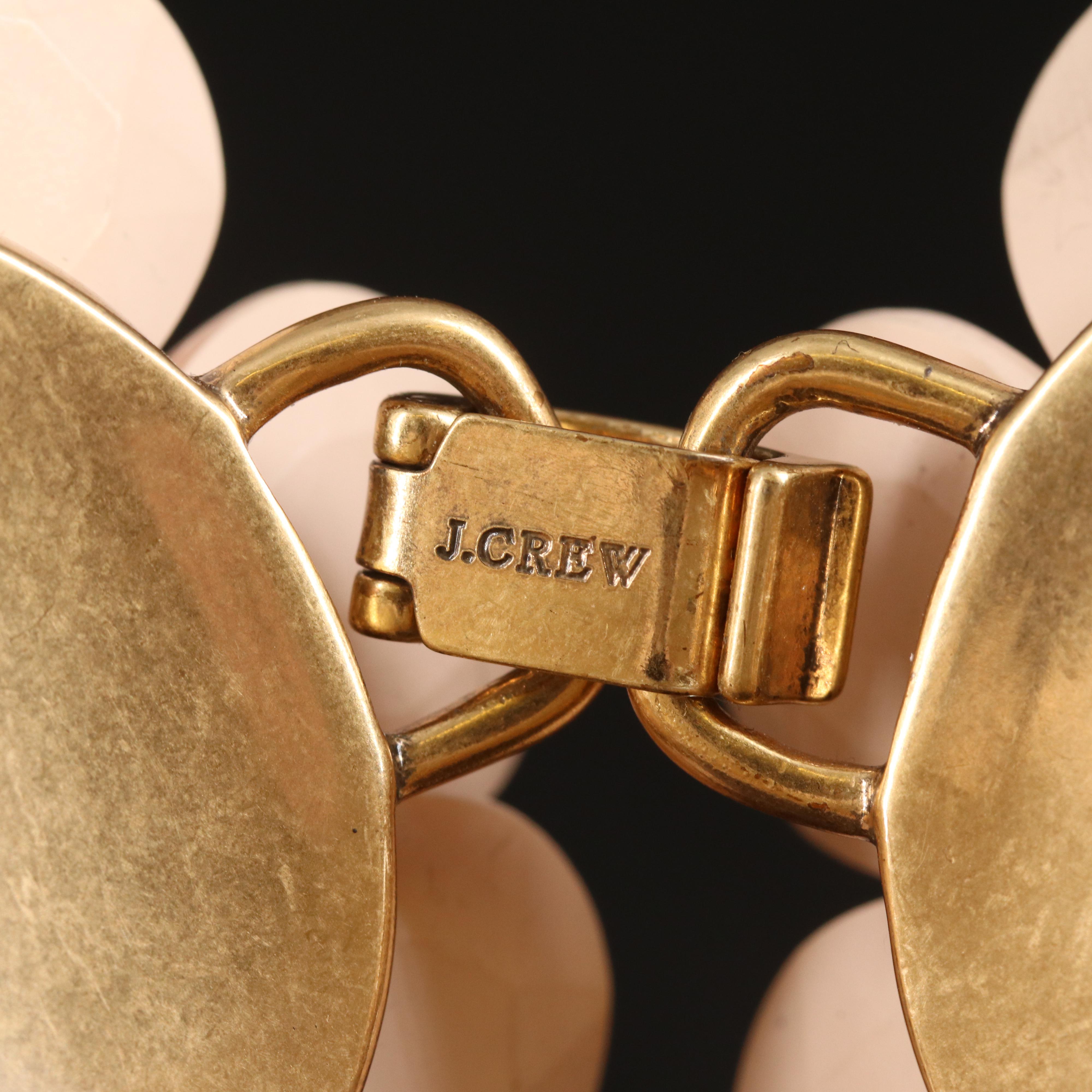 J. Crew Flower Bracelet with Leather Double Wrap Bracelet