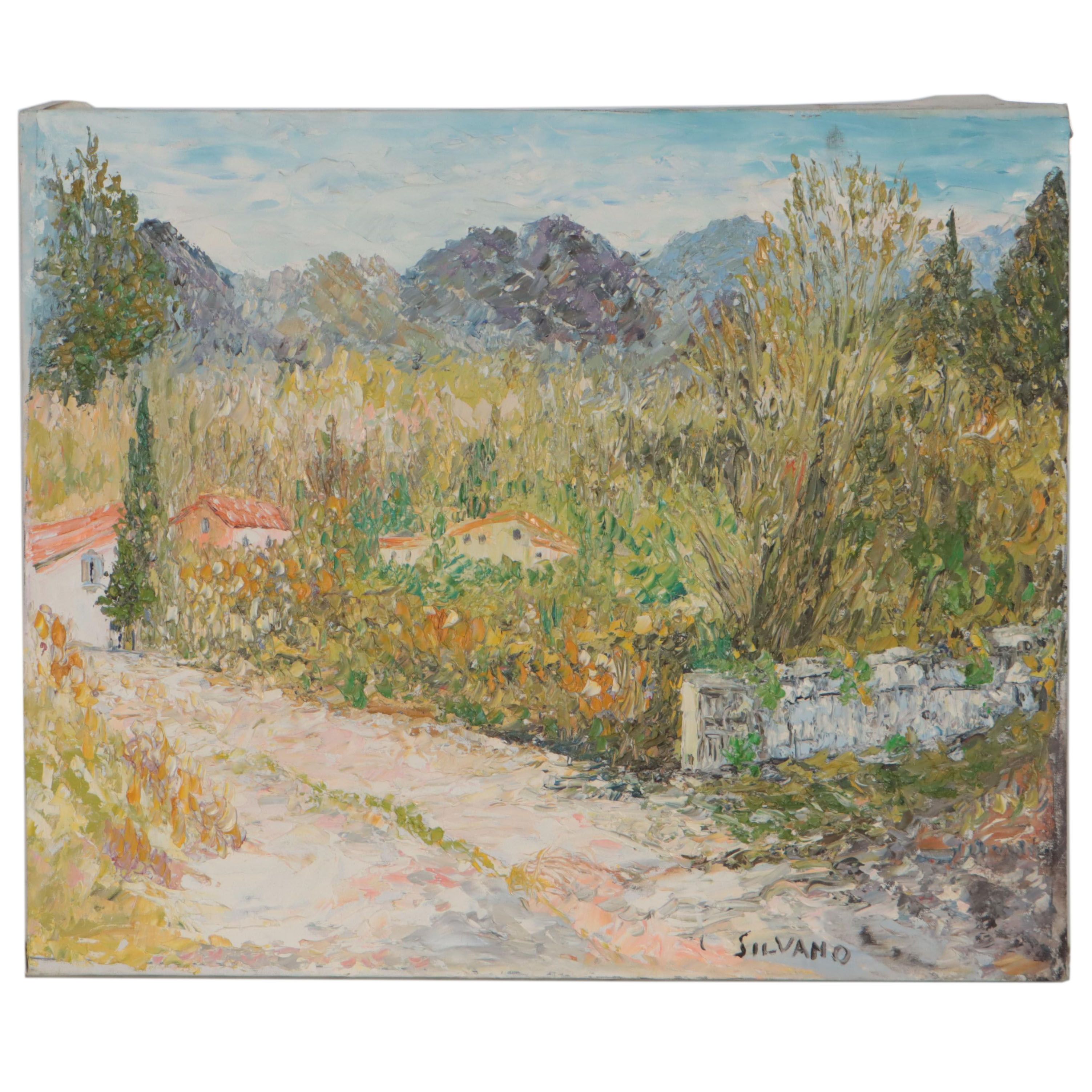 Silvano Assensi Oil Painting of Verdent Landscape