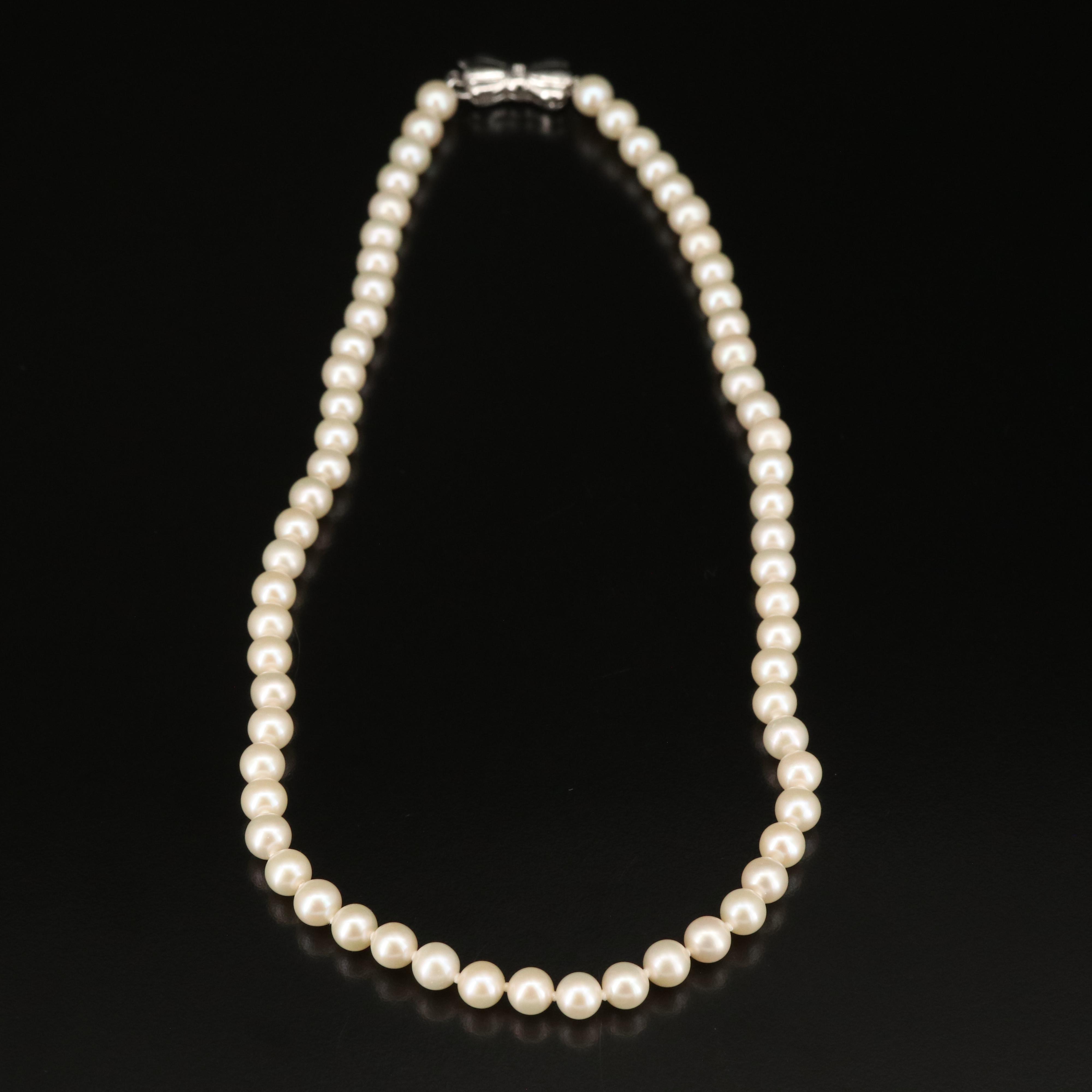 Blue Lagoon by Mikimoto Pearl Necklace with Sterling Clasp