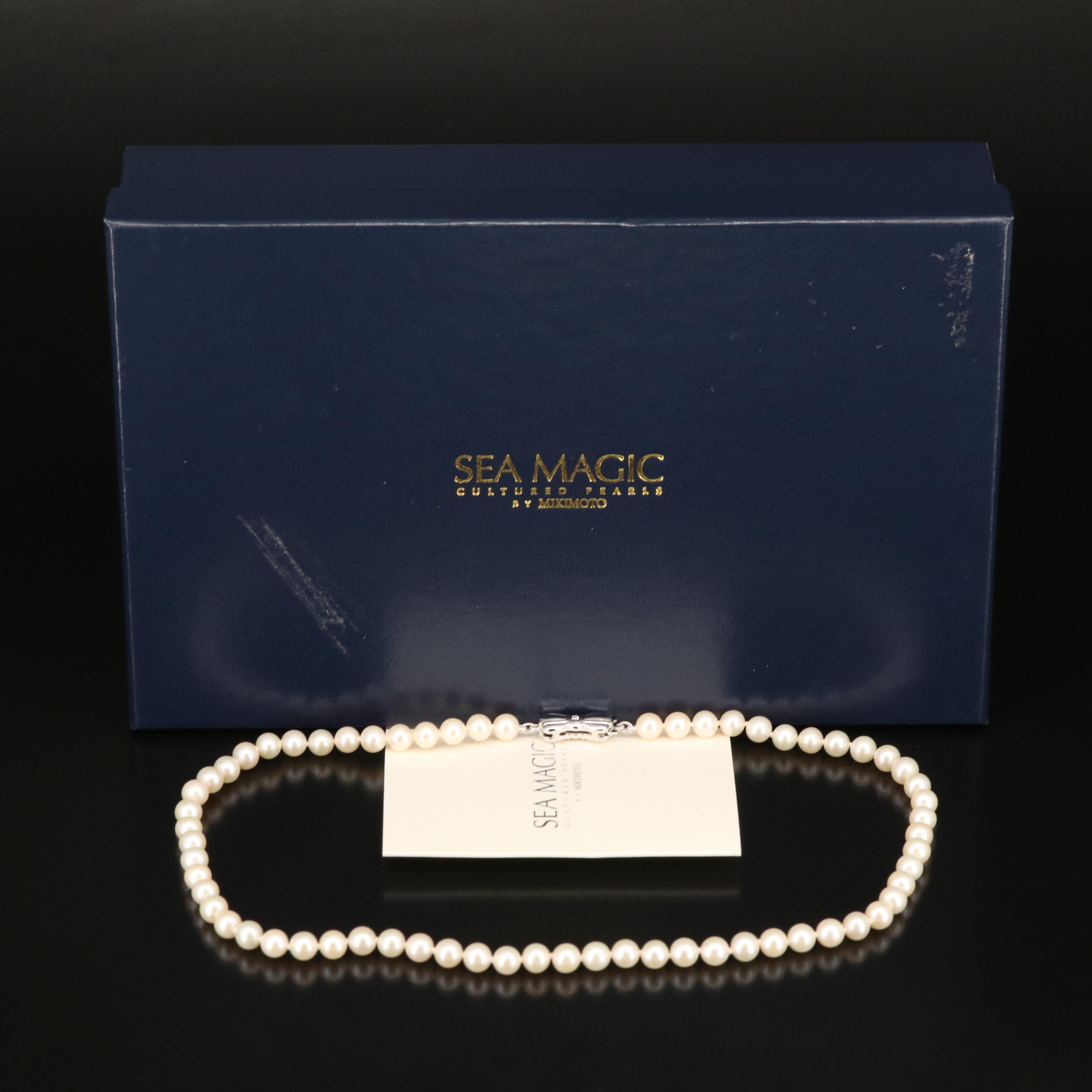Blue Lagoon by Mikimoto Pearl Necklace with Sterling Clasp