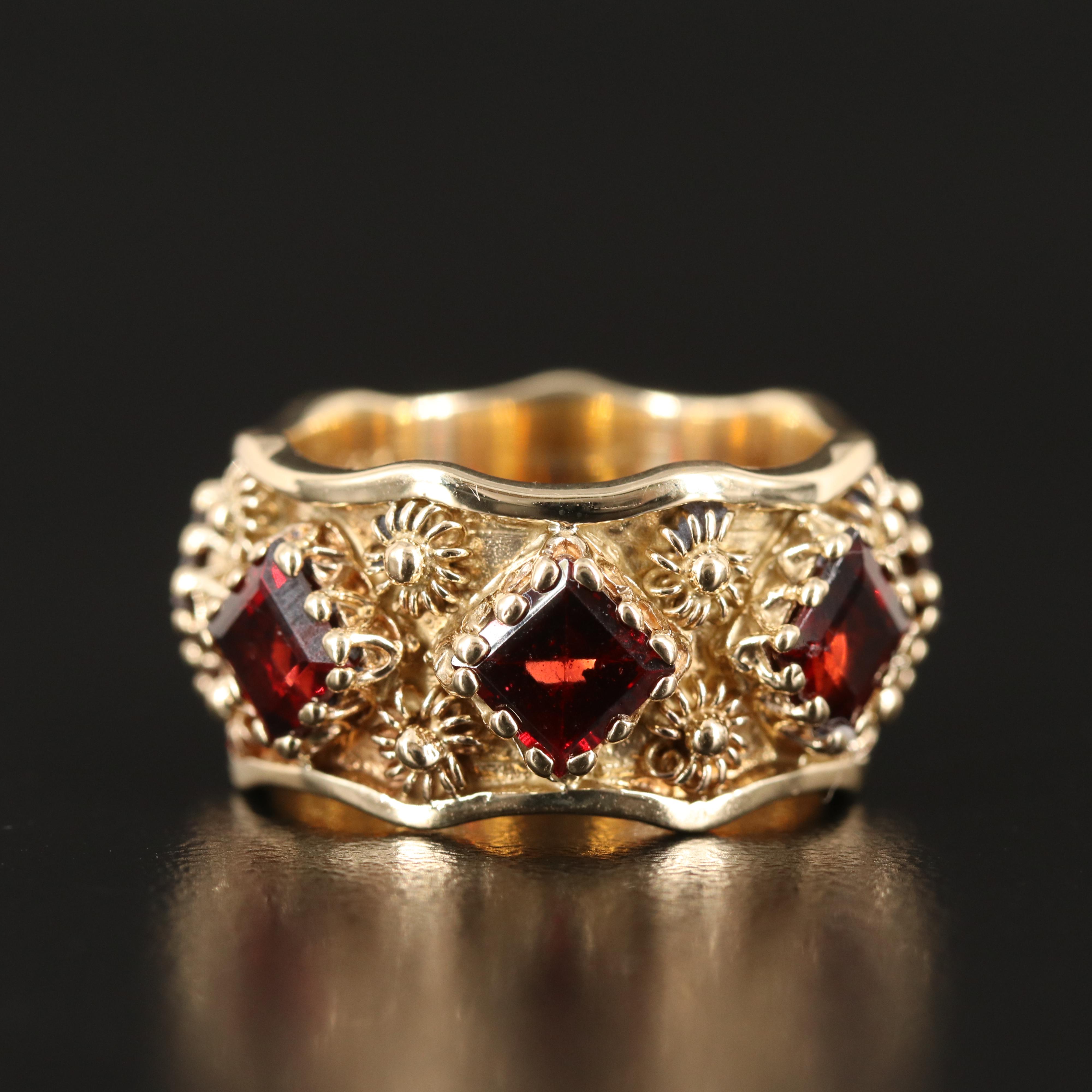 14K Garnet Eternity Band