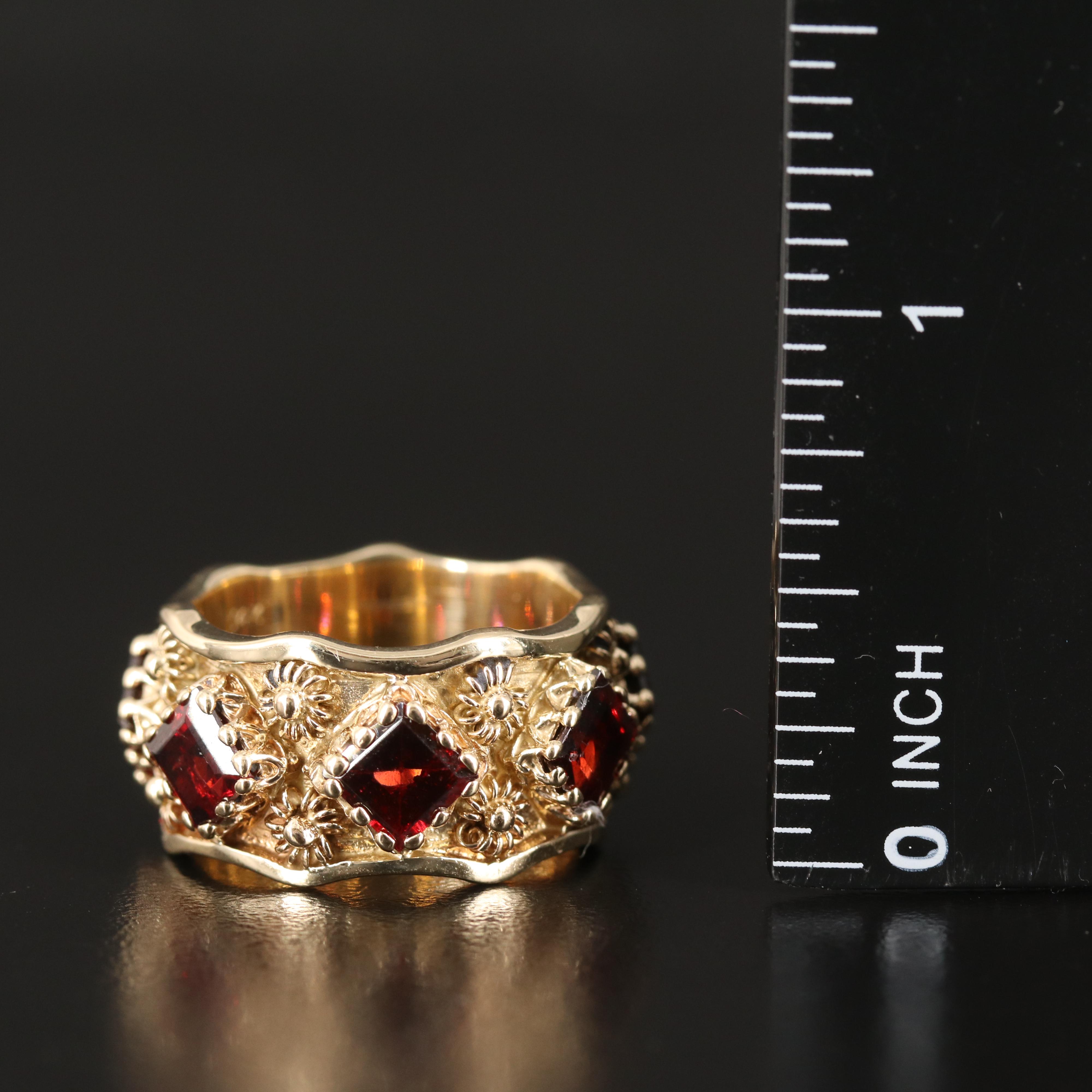 14K Garnet Eternity Band