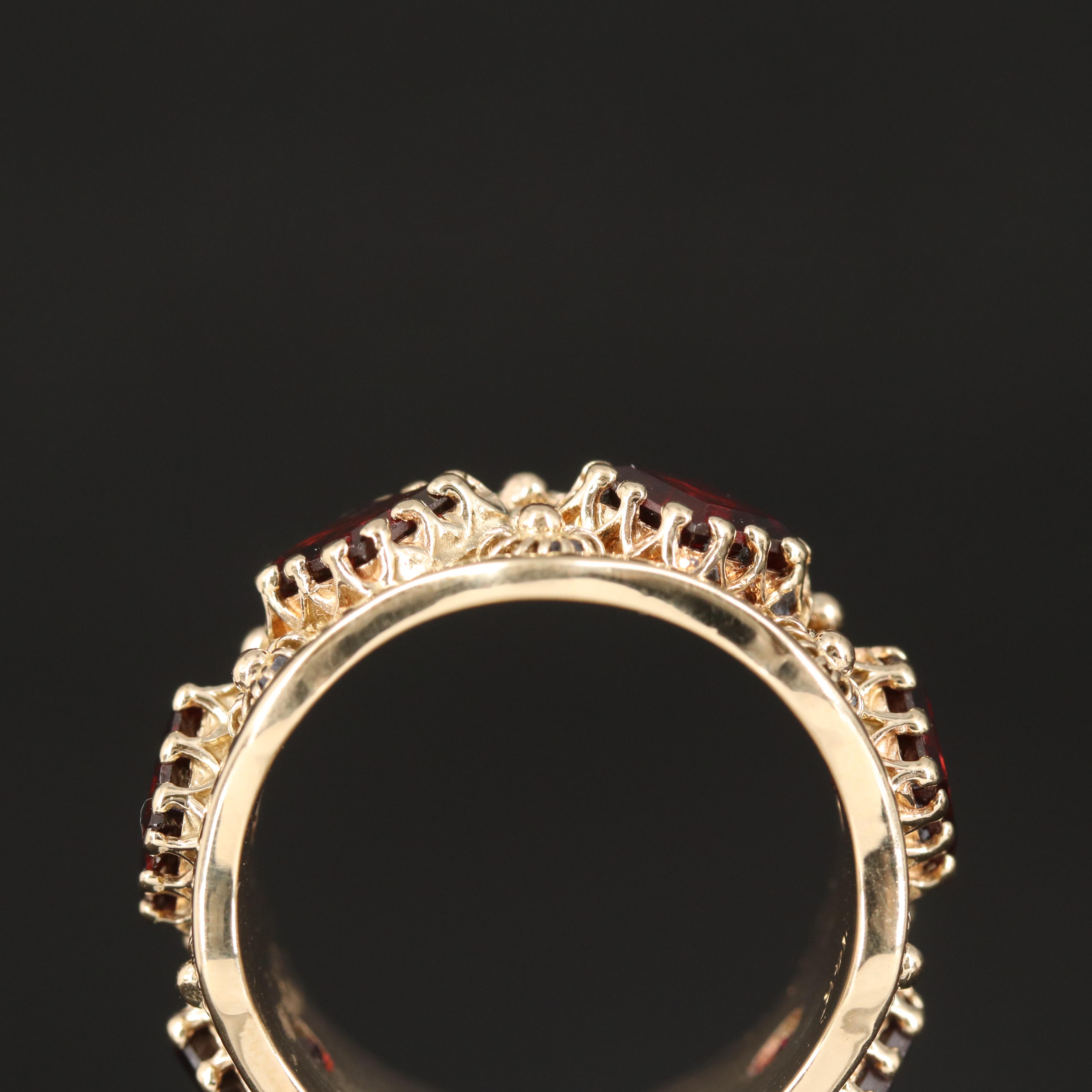 14K Garnet Eternity Band
