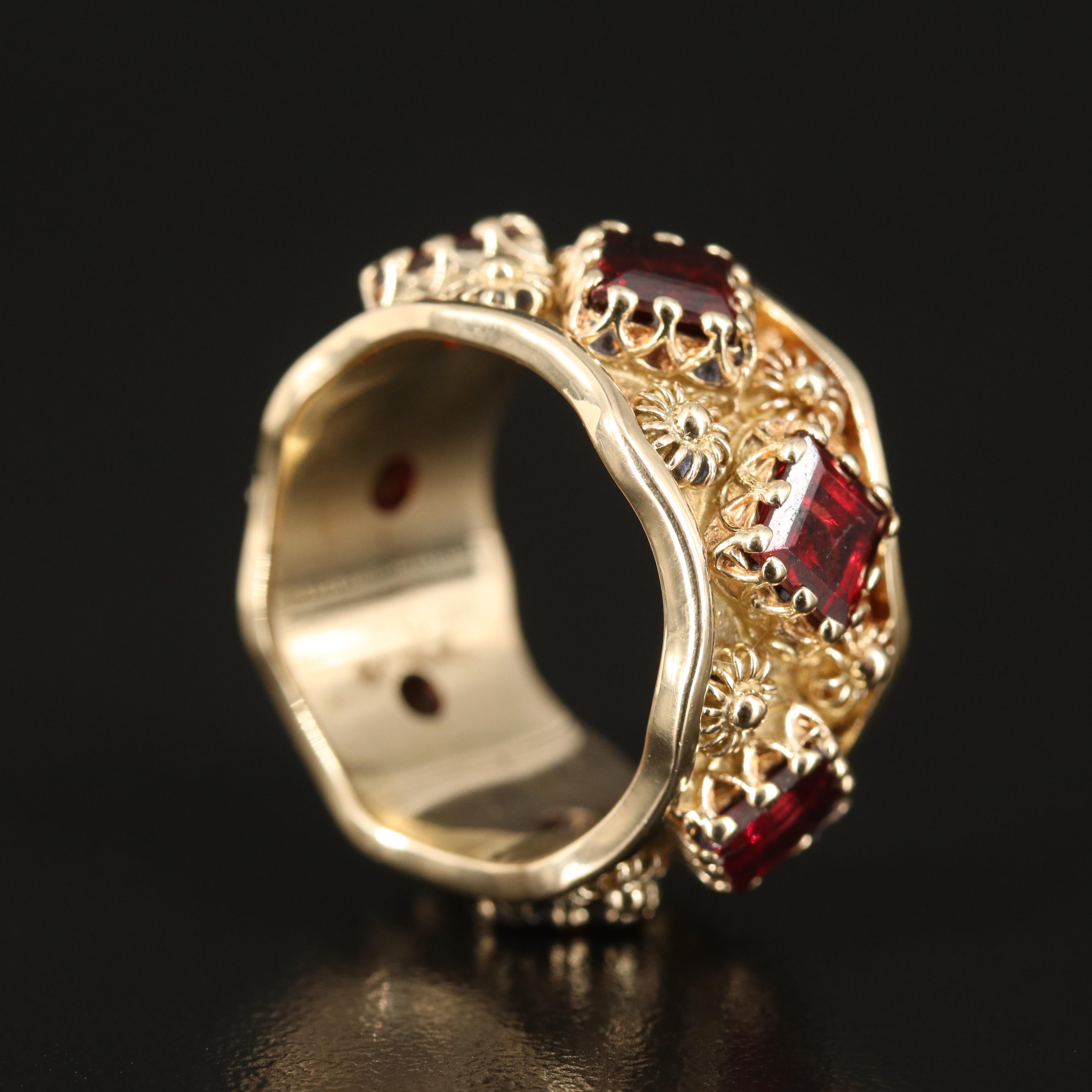 14K Garnet Eternity Band