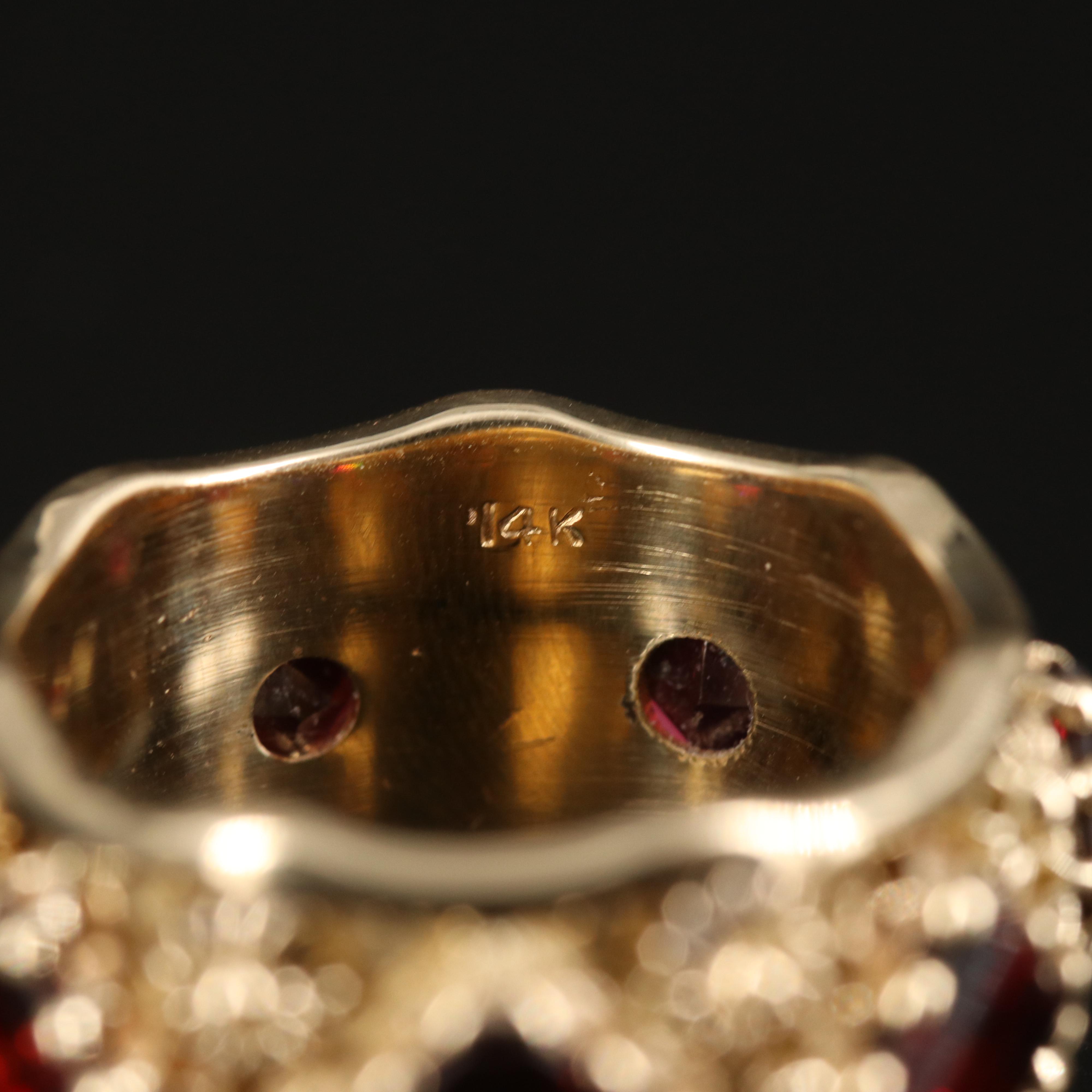 14K Garnet Eternity Band