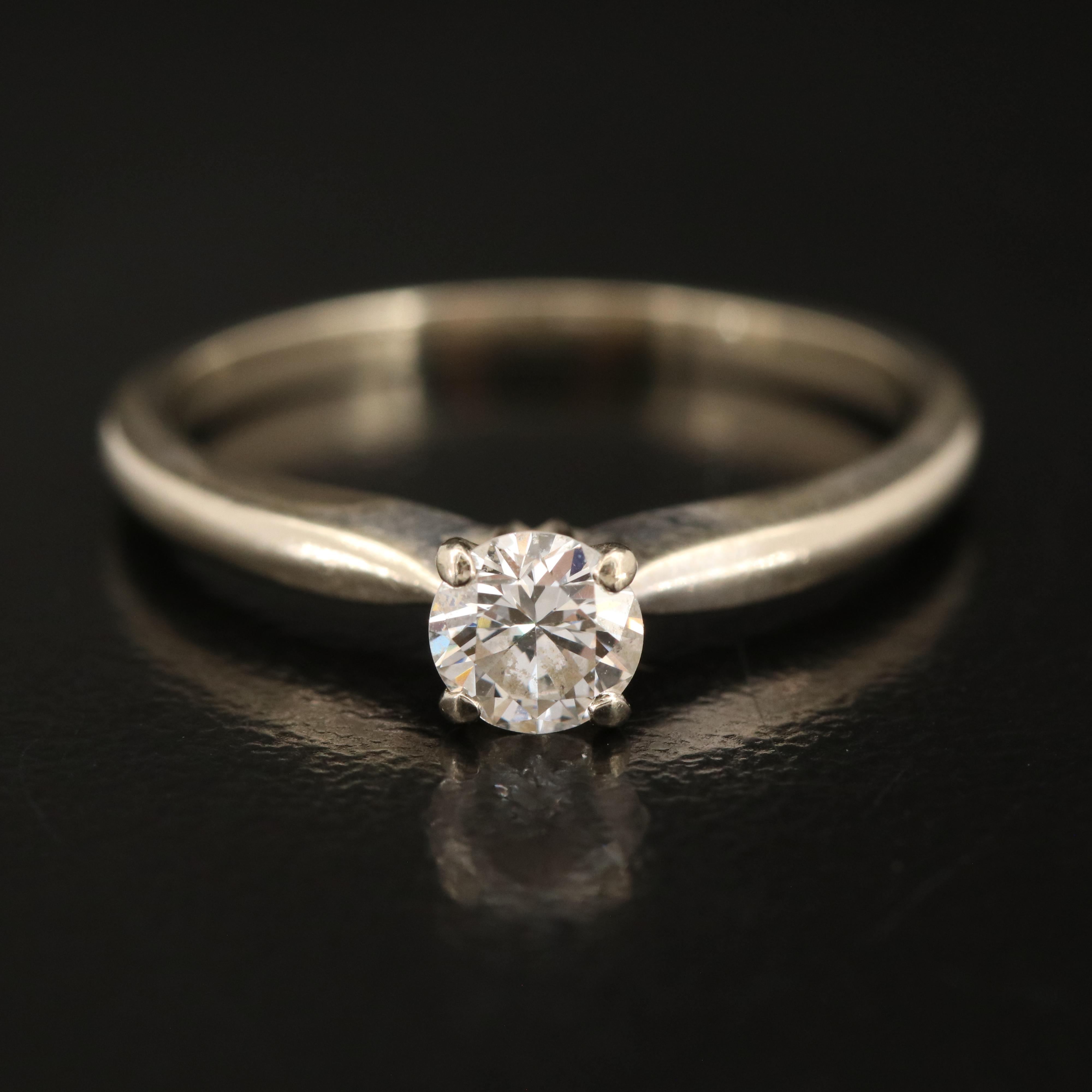 18K 0.33 CT Diamond Solitaire Ring