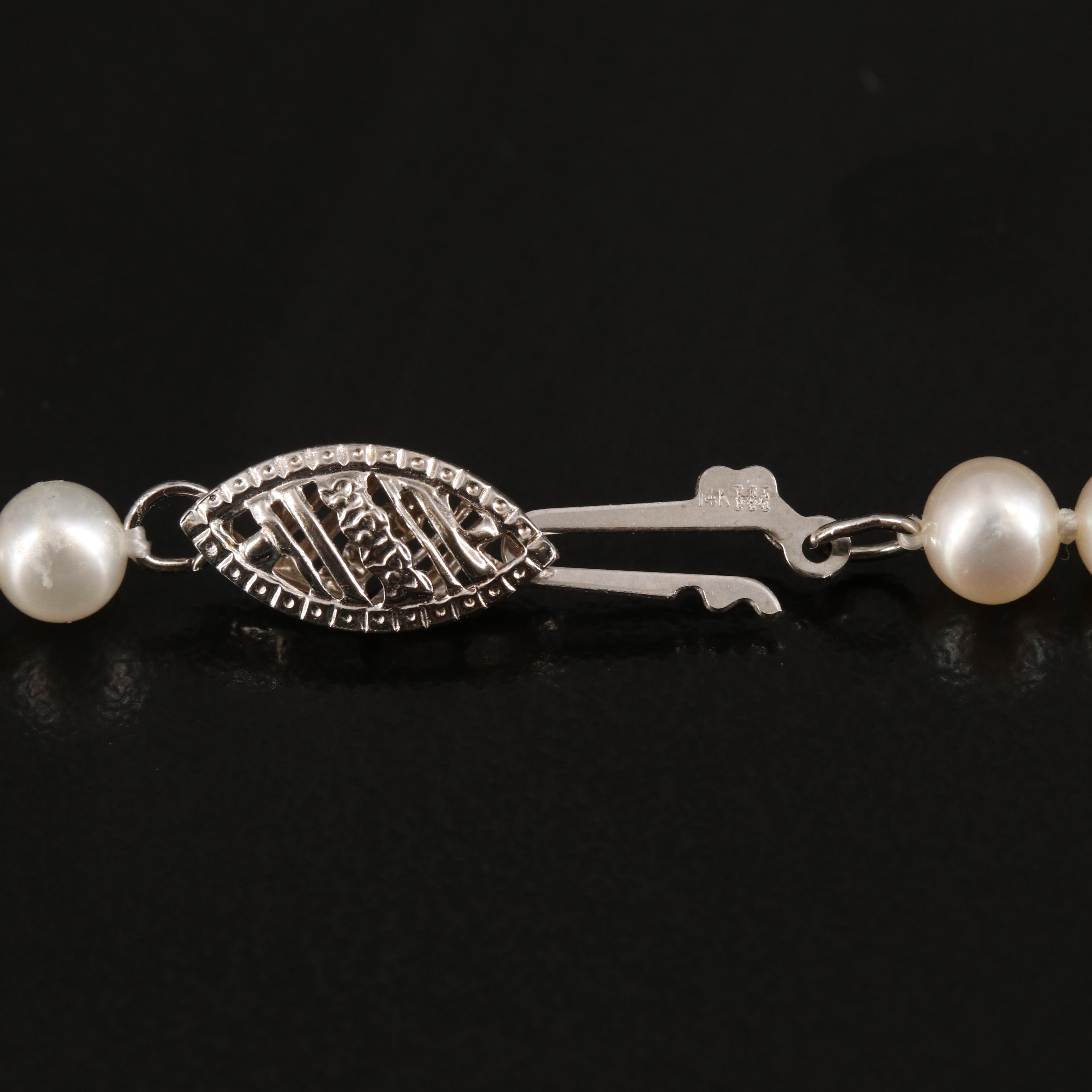 14K Pearl and Diamond Necklace