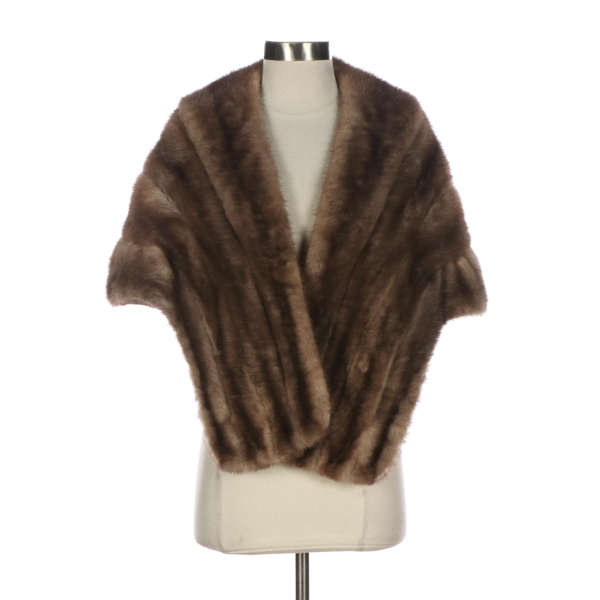 Dark Amber Frost Mink Fur Stole