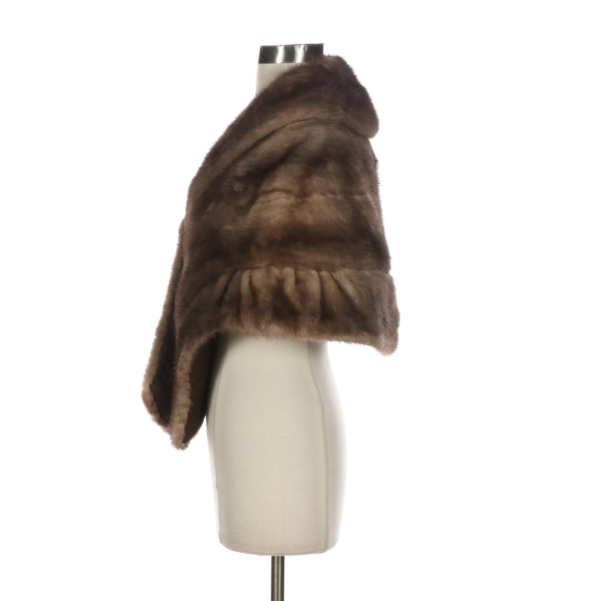 Dark Amber Frost Mink Fur Stole