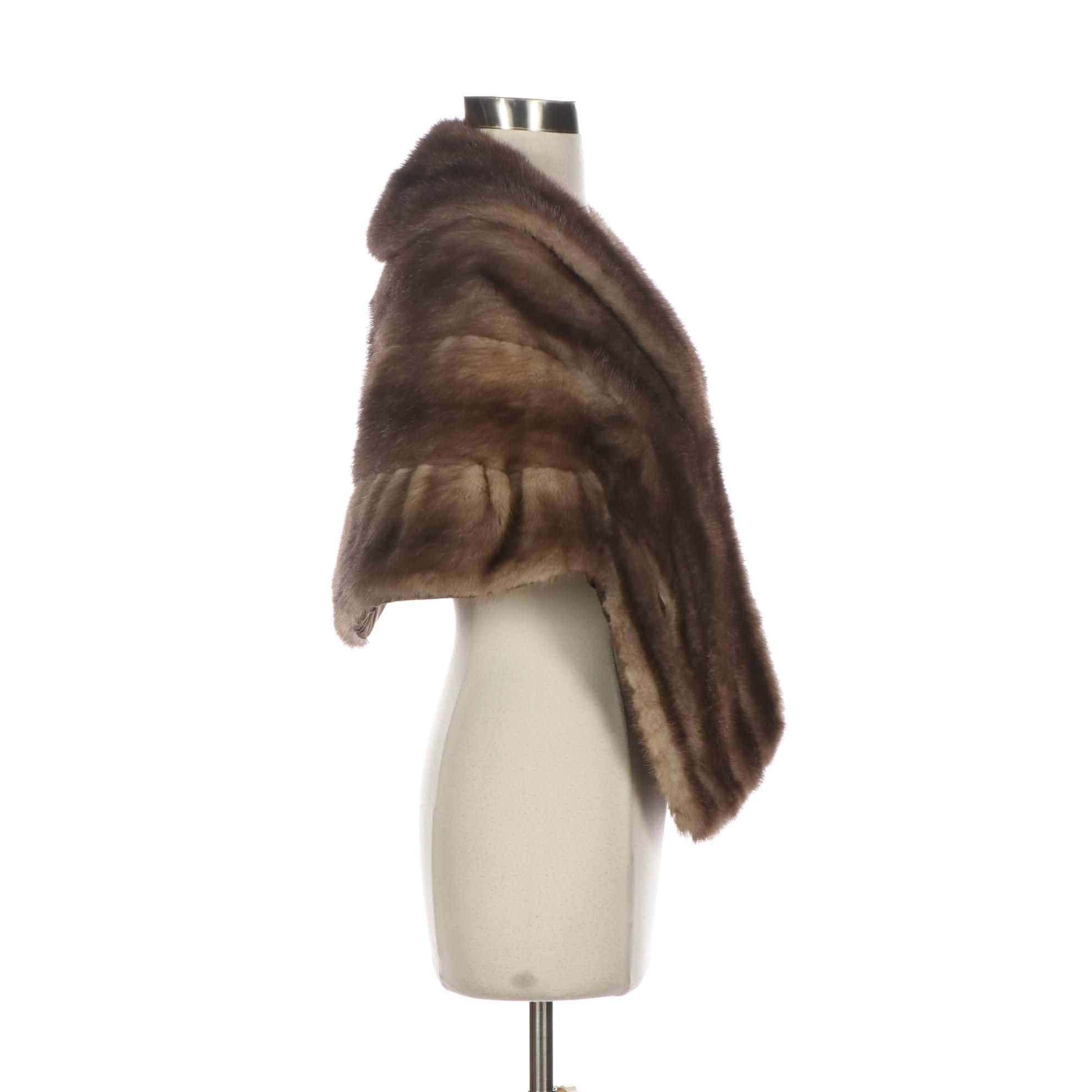 Dark Amber Frost Mink Fur Stole