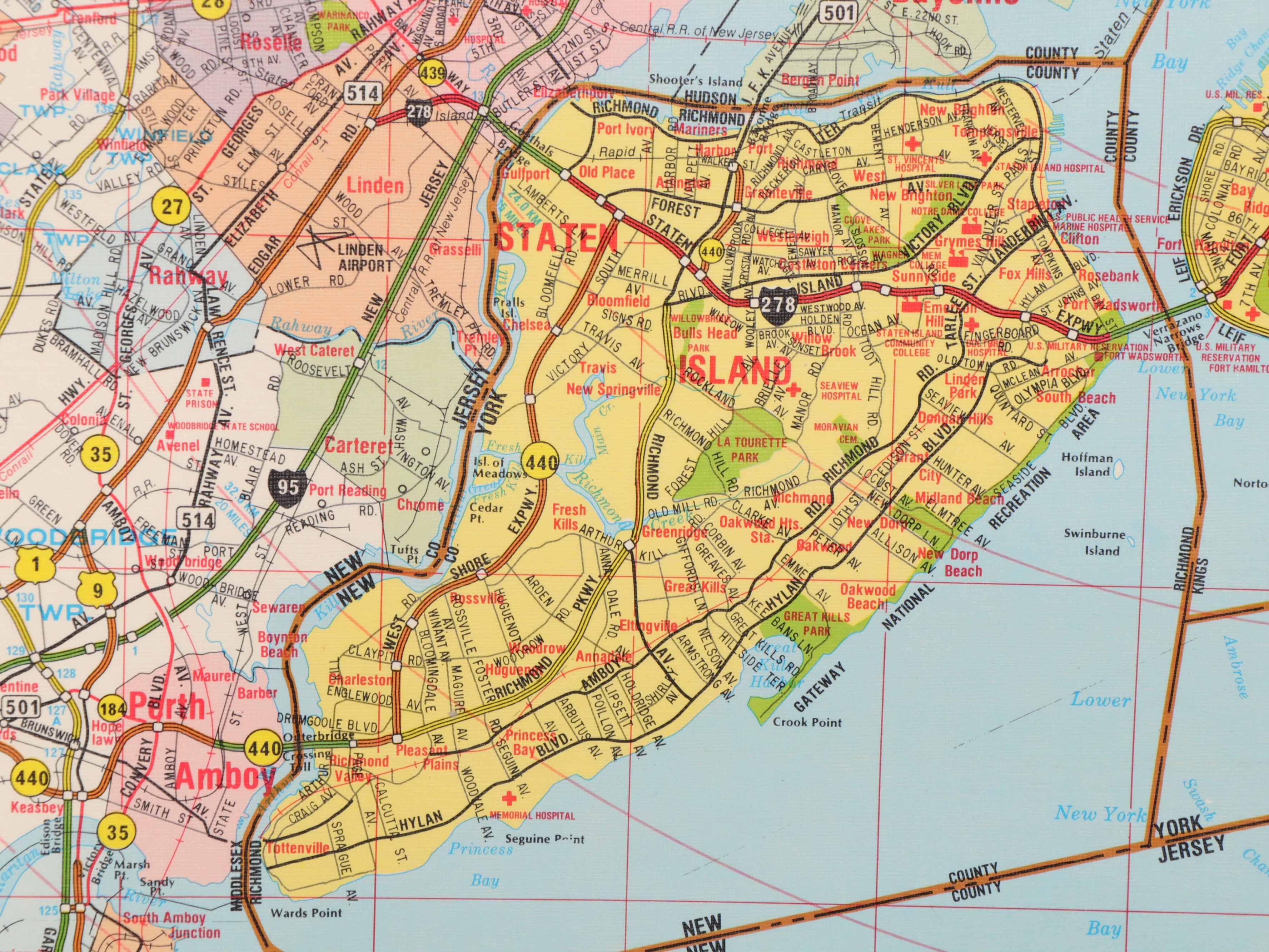 Champion Pull-Down Map of Metropolitan New York City