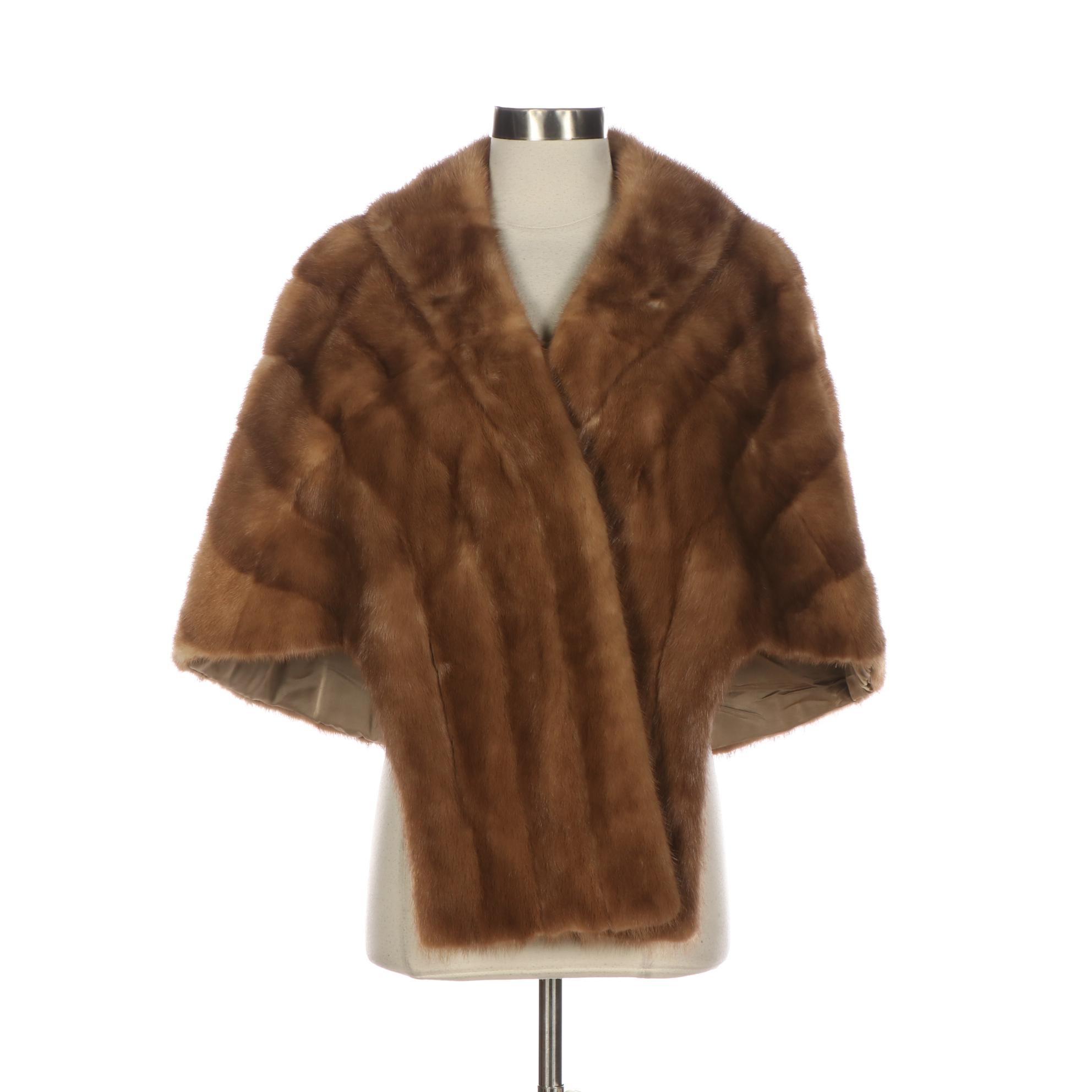 Pastel Brown Mink Fur Stole