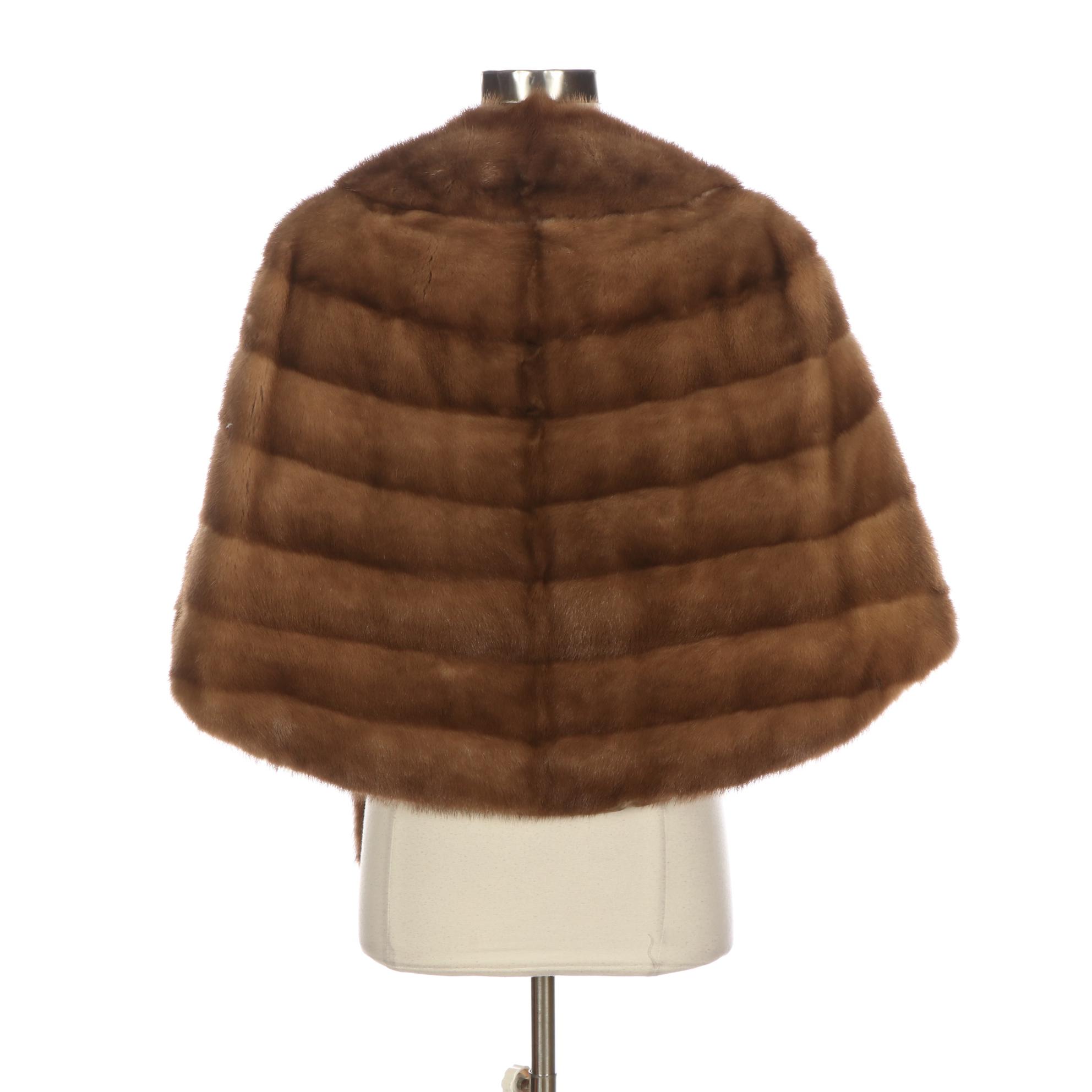 Pastel Brown Mink Fur Stole