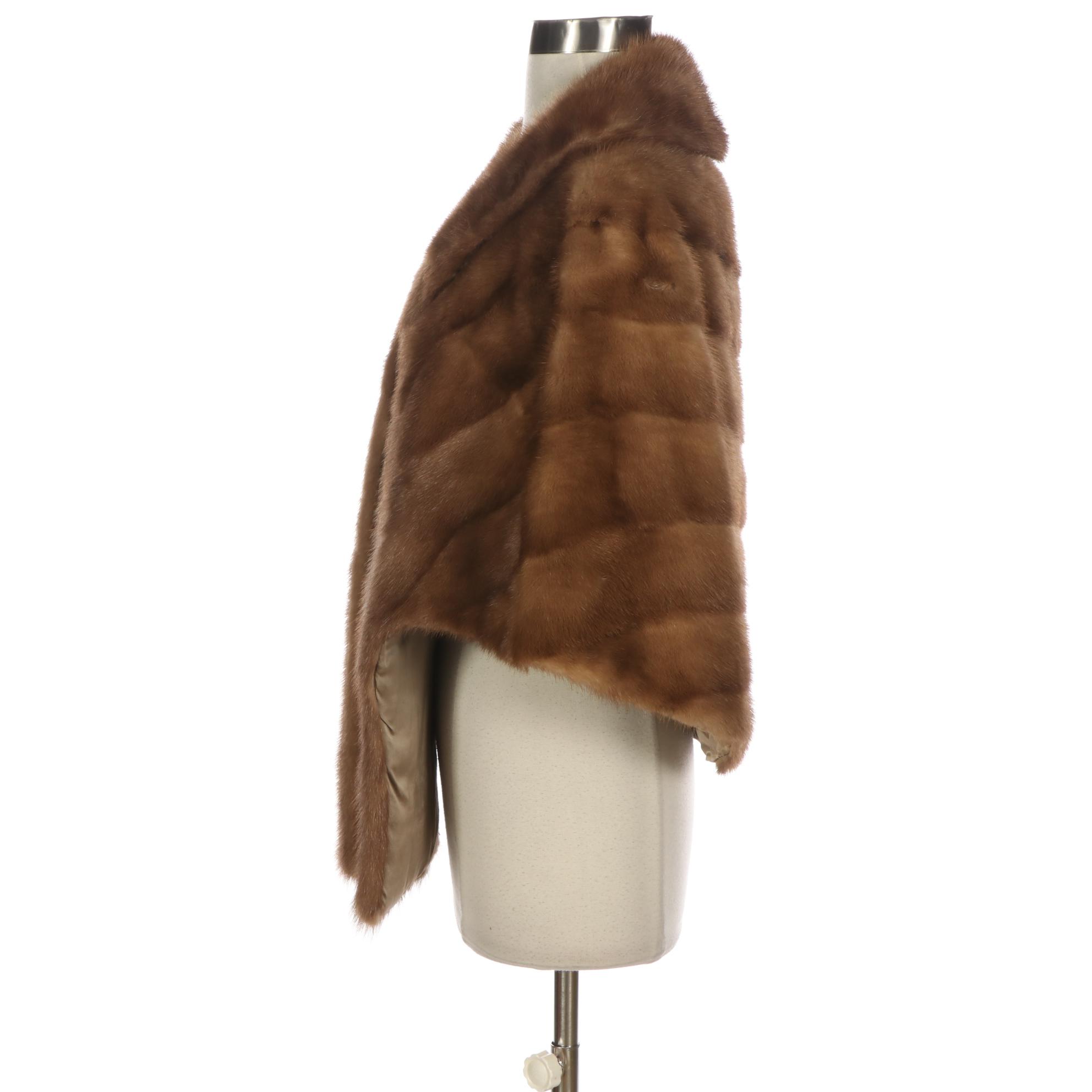 Pastel Brown Mink Fur Stole