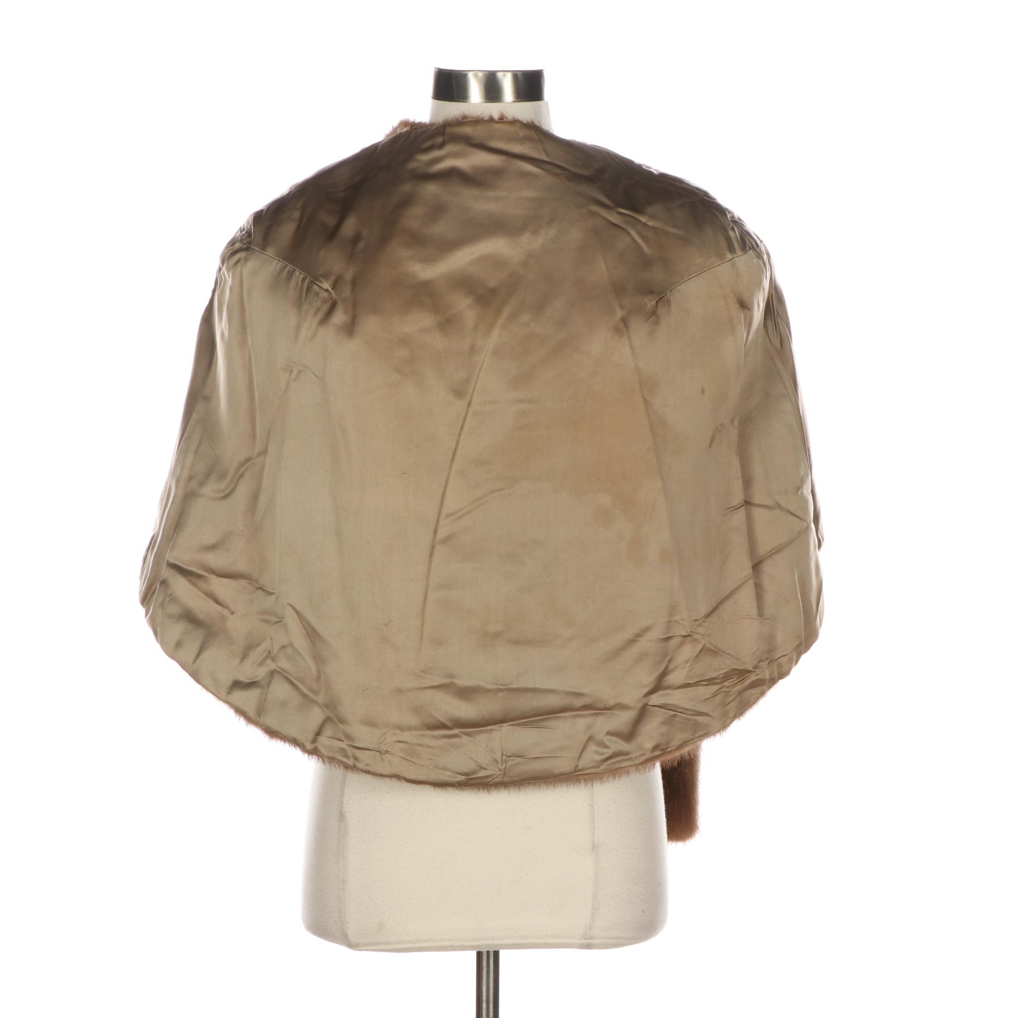 Pastel Brown Mink Fur Stole