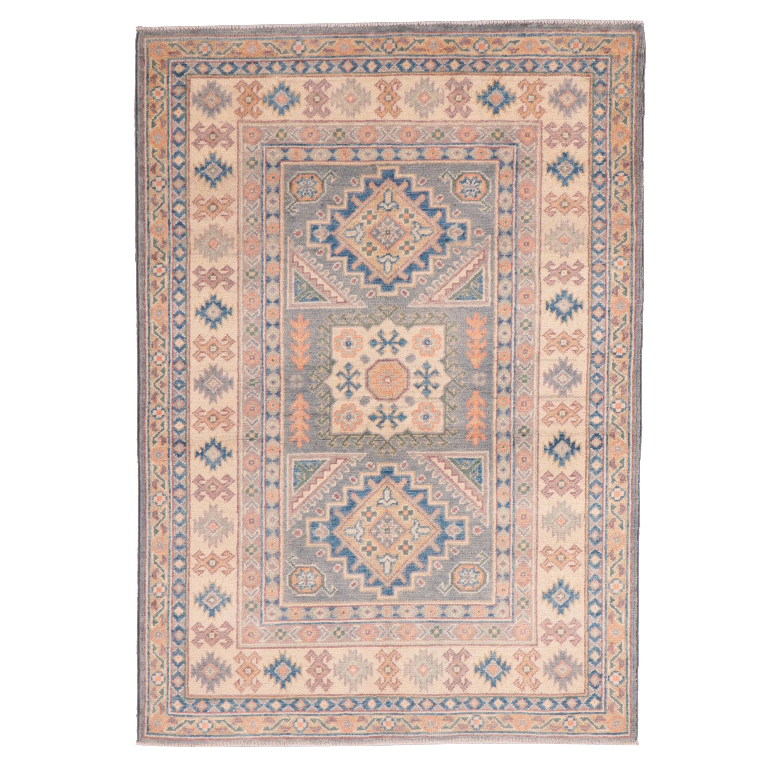 3'3 x 4'8 Hand-Knotted Pakistani Kazak Style Area Rug