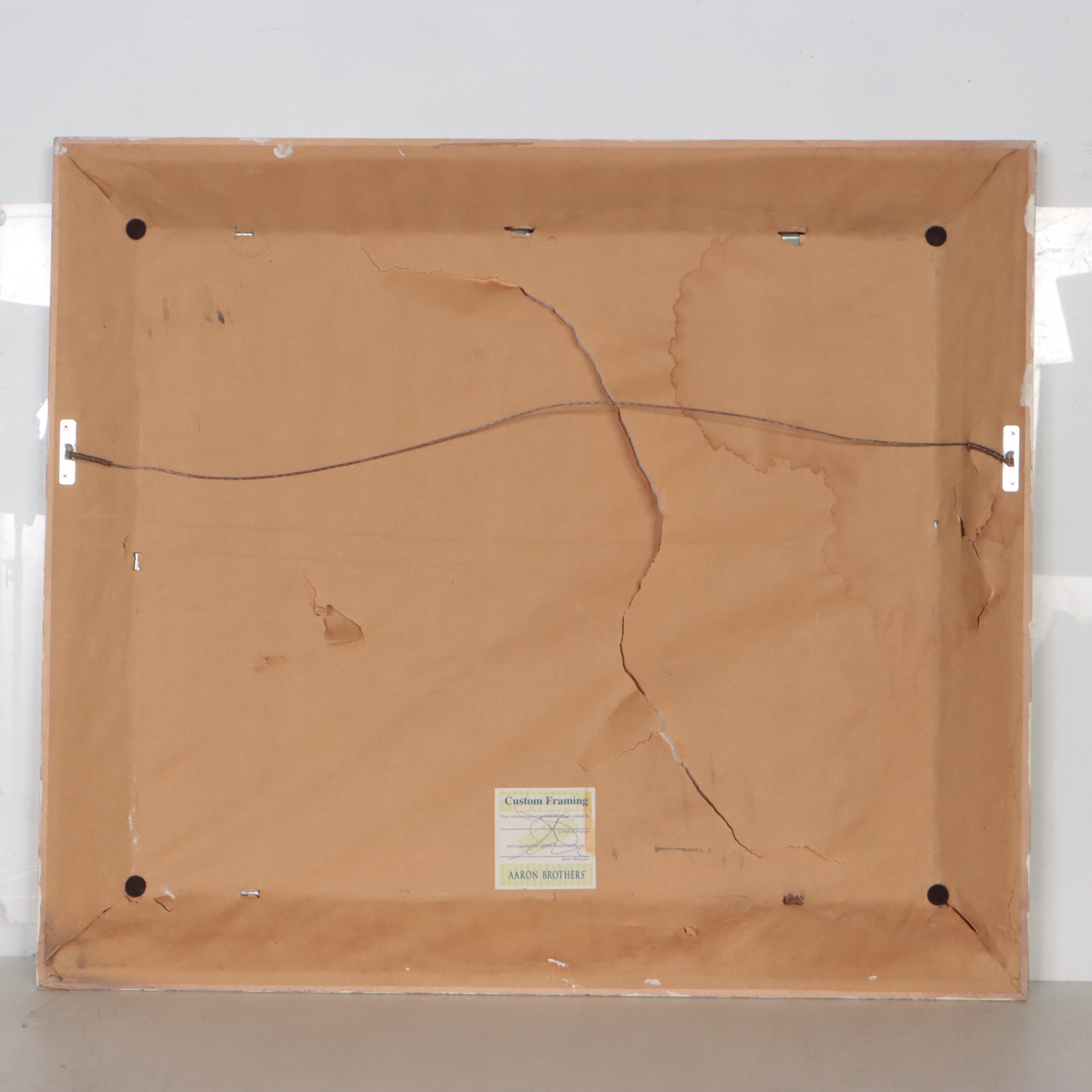 Impressionistic Oil Painting of Woman in Flower Field, Late 20th Century