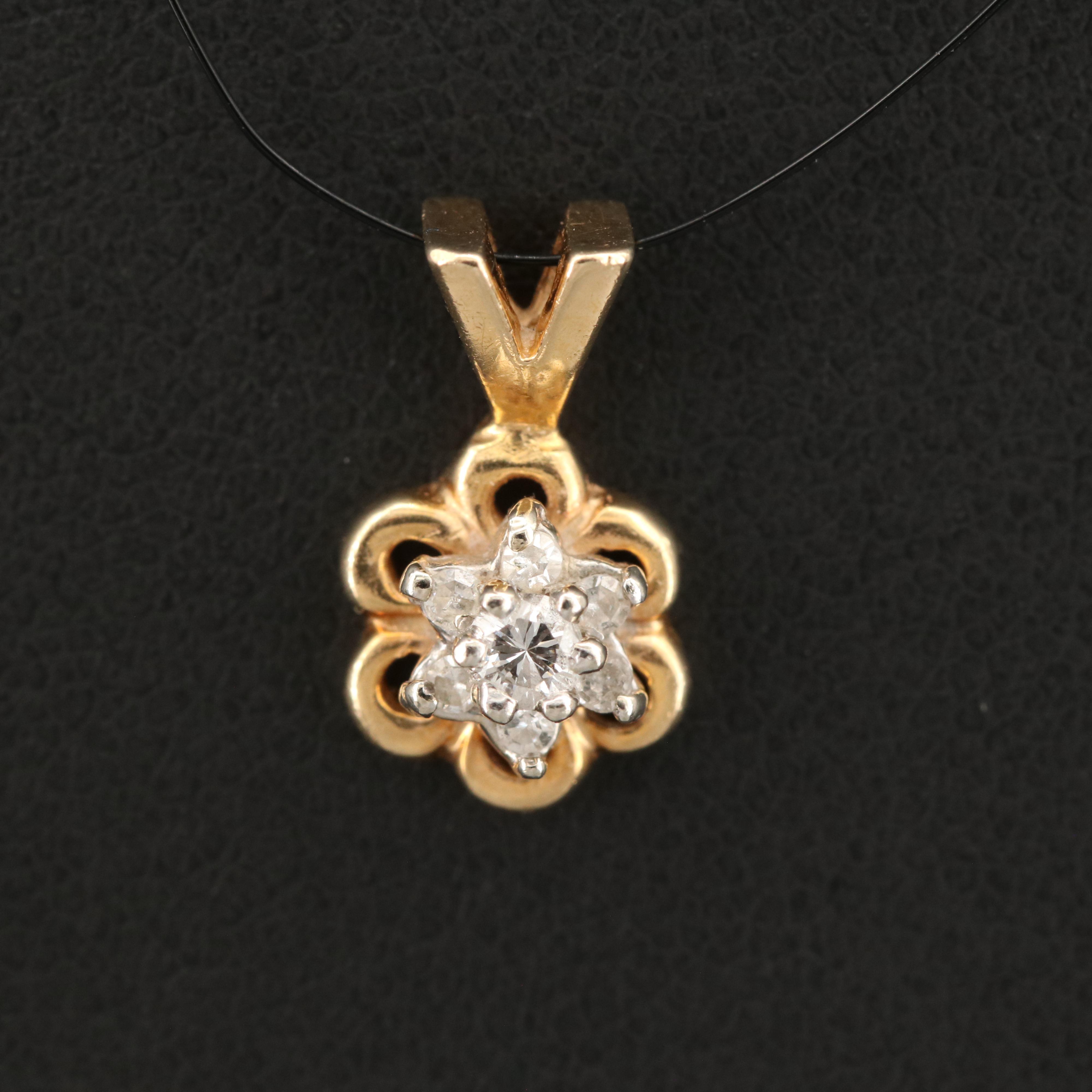 14K 0.13 CTW Diamond Pendant
