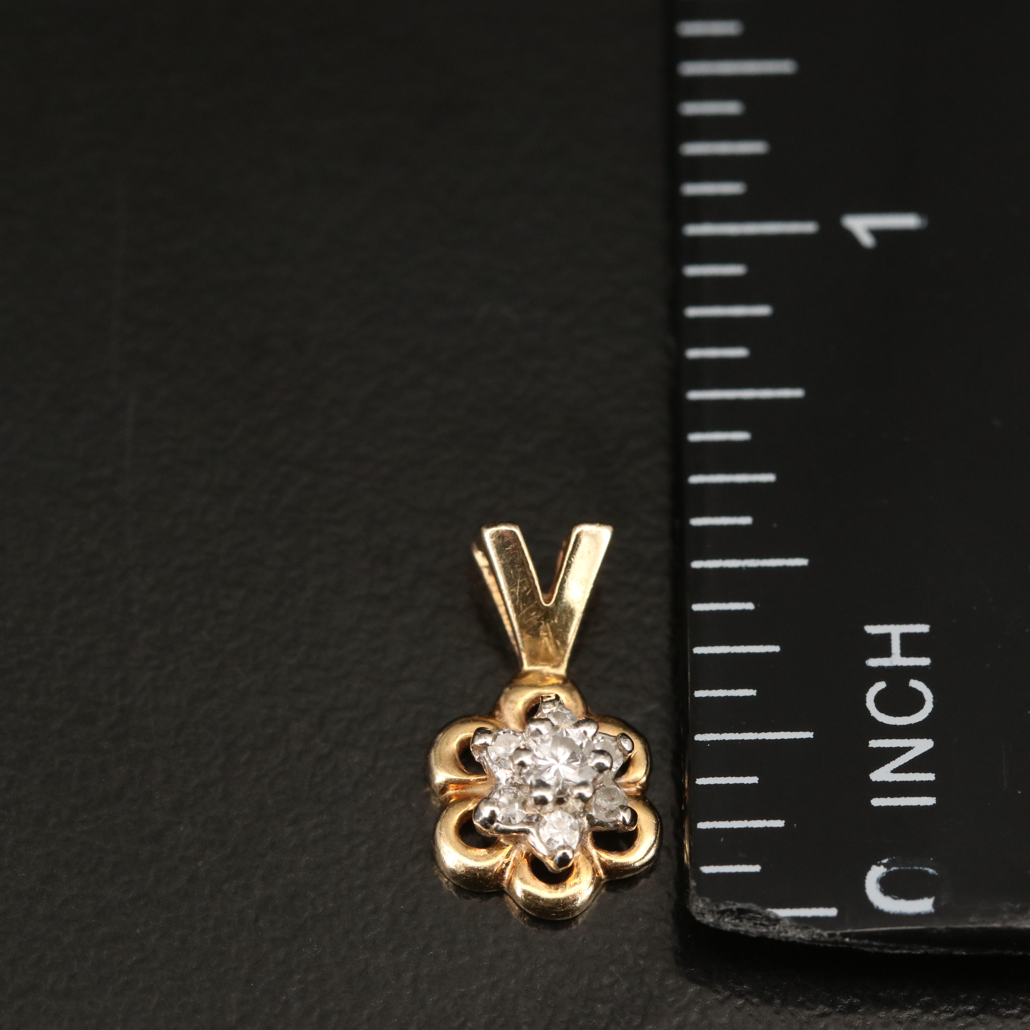 14K 0.13 CTW Diamond Pendant