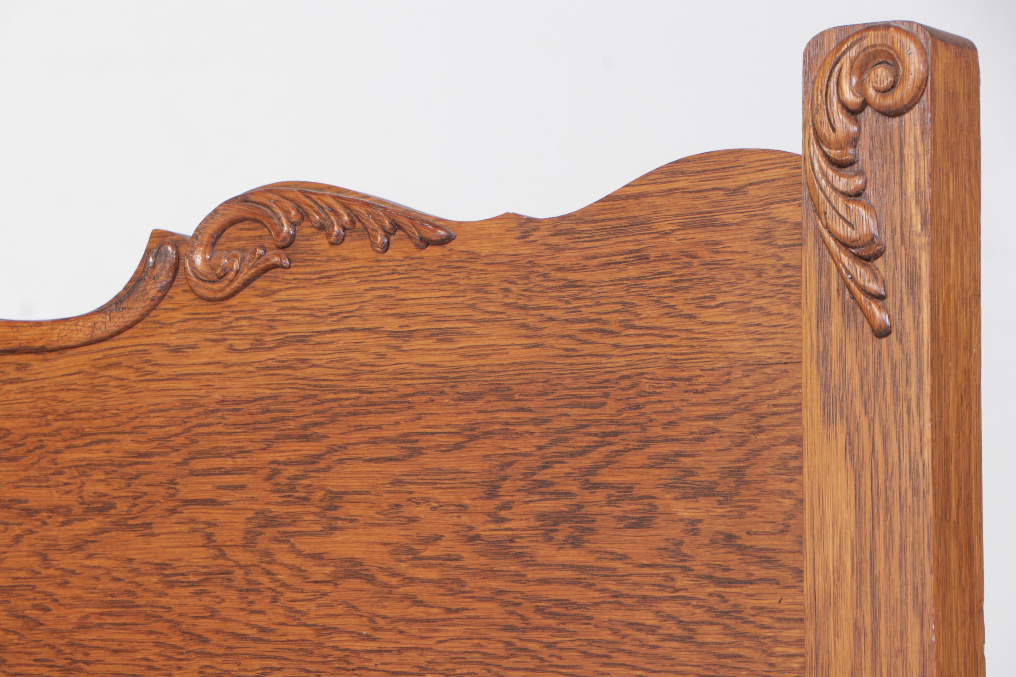 Late Victorian Oak Full Size Bed Frame