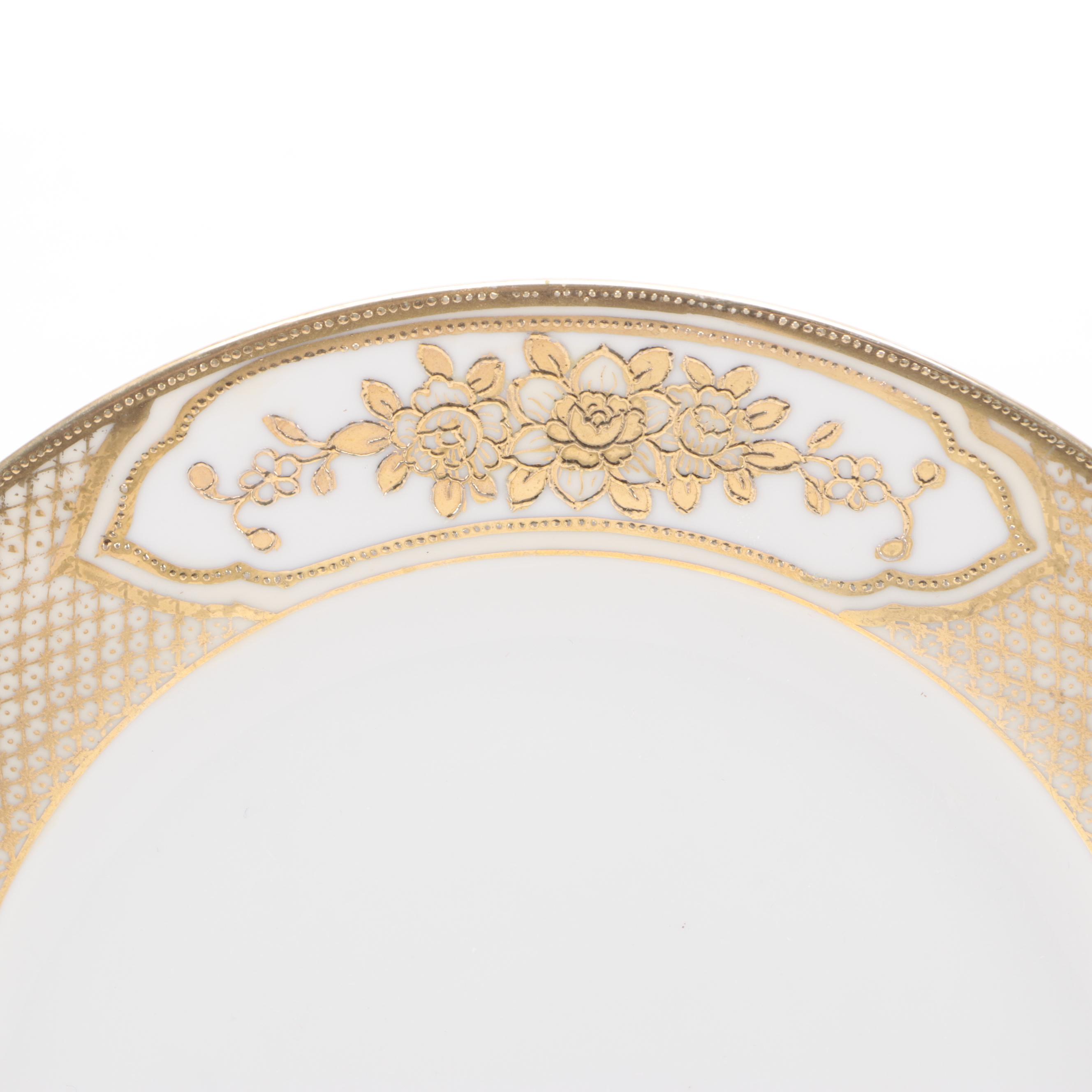 Hand-Painted Noritake Plates and Table Accessories, Early 20th Century