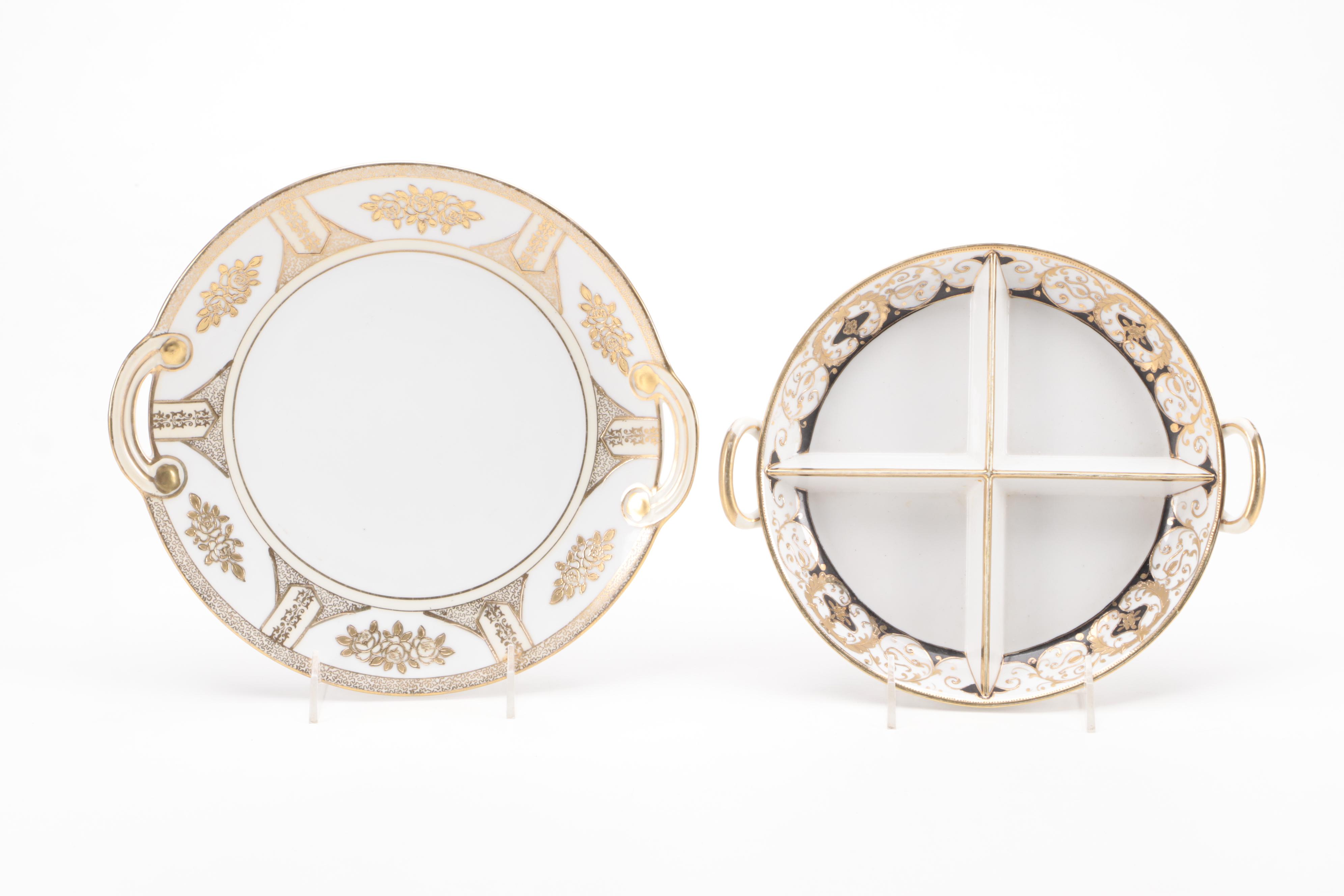 Hand-Painted Noritake Plates and Table Accessories, Early 20th Century