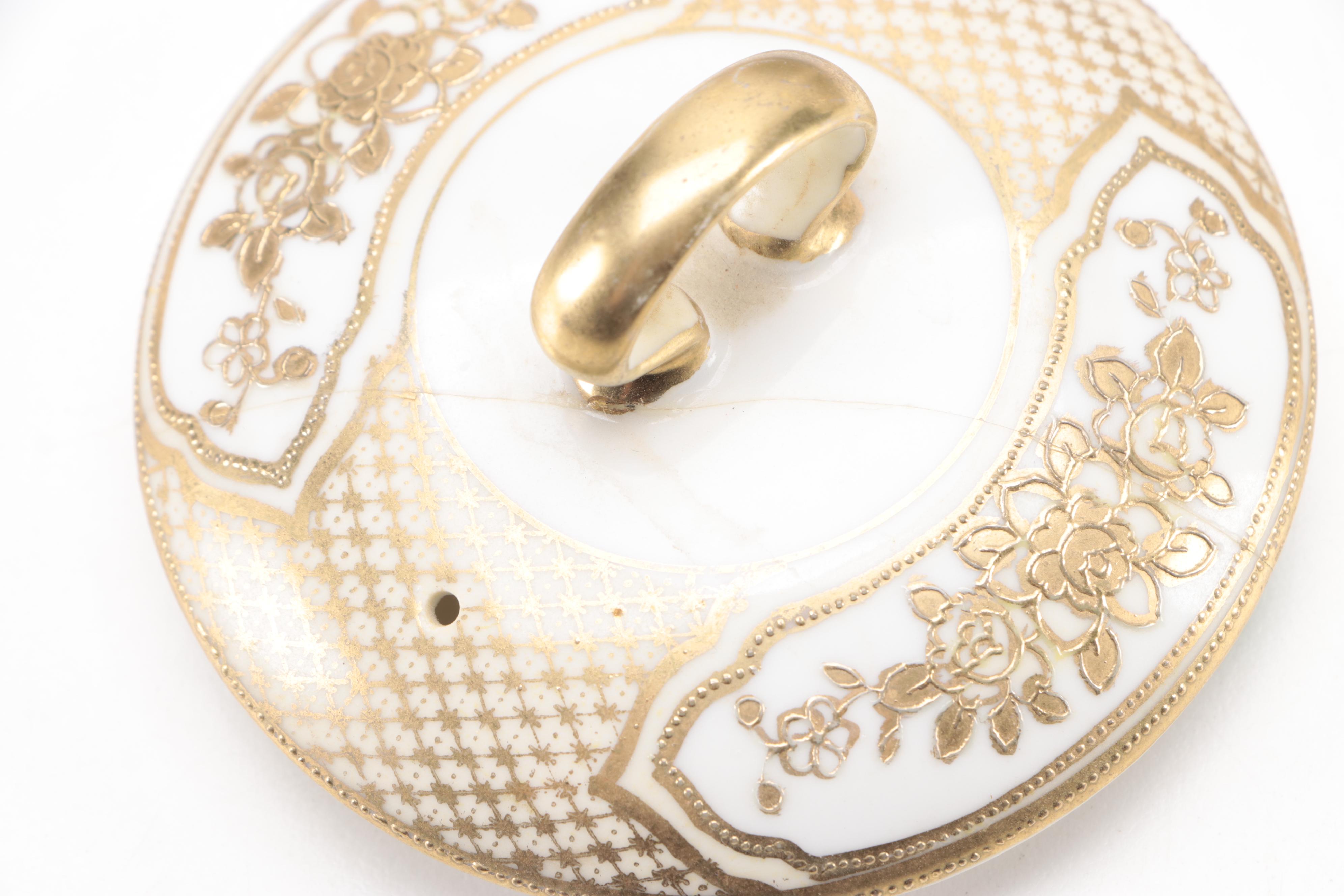 Hand-Painted Noritake Plates and Table Accessories, Early 20th Century