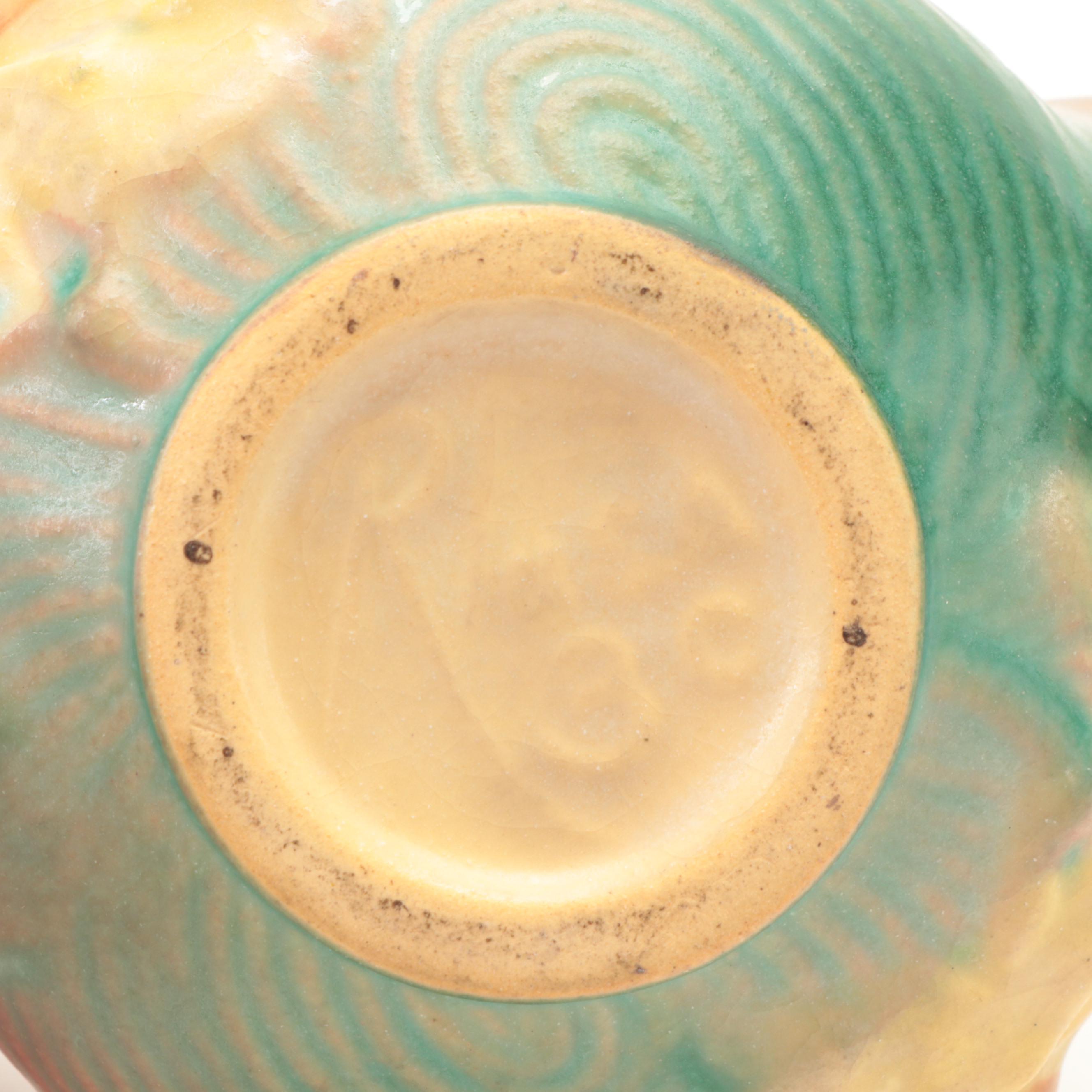 Roseville "Clematis" Vase and "Peony" Vase and Creamer, Mid to Late 20th Century