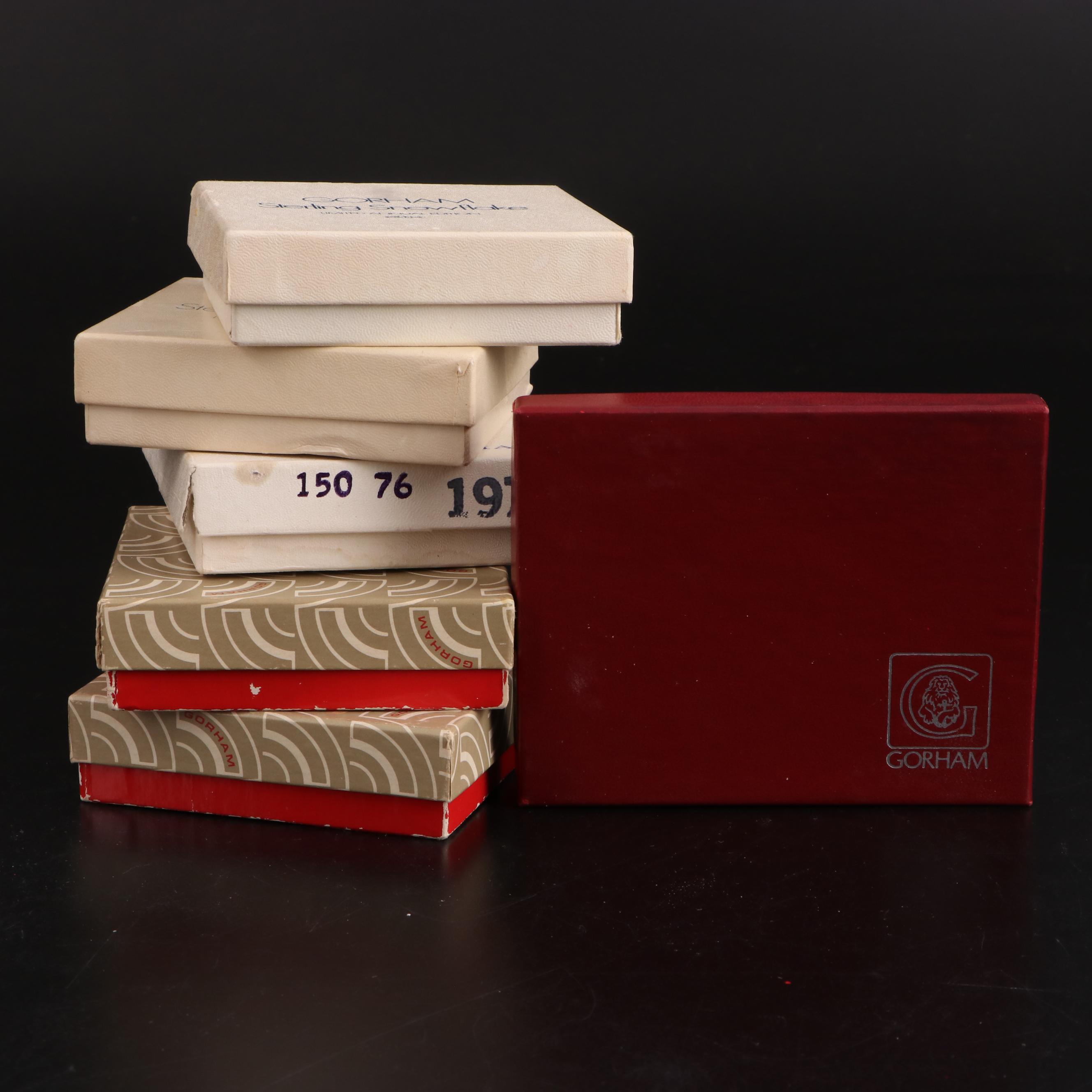 Gorham Sterling Silver and Silver Plate Annual Christmas Snowflake Ornaments