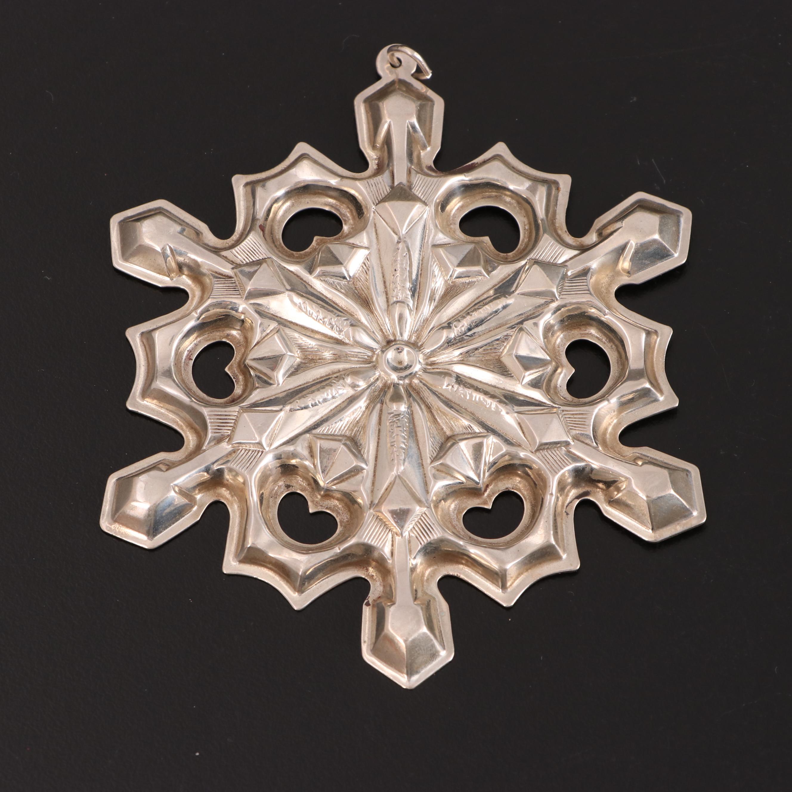 Gorham Sterling Silver and Silver Plate Annual Christmas Snowflake Ornaments