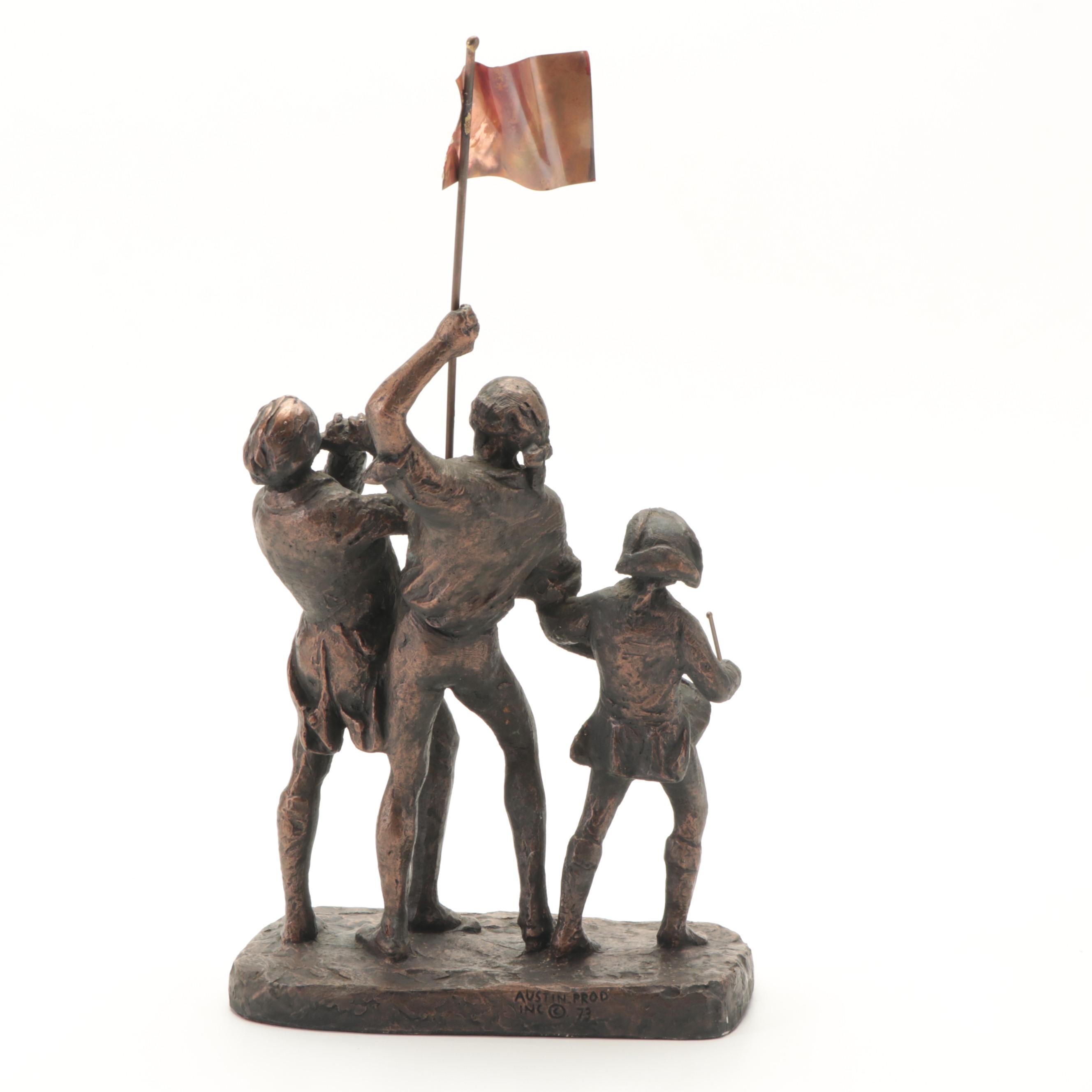 Austin Productions American Revolution Patinated Resin Sculpture