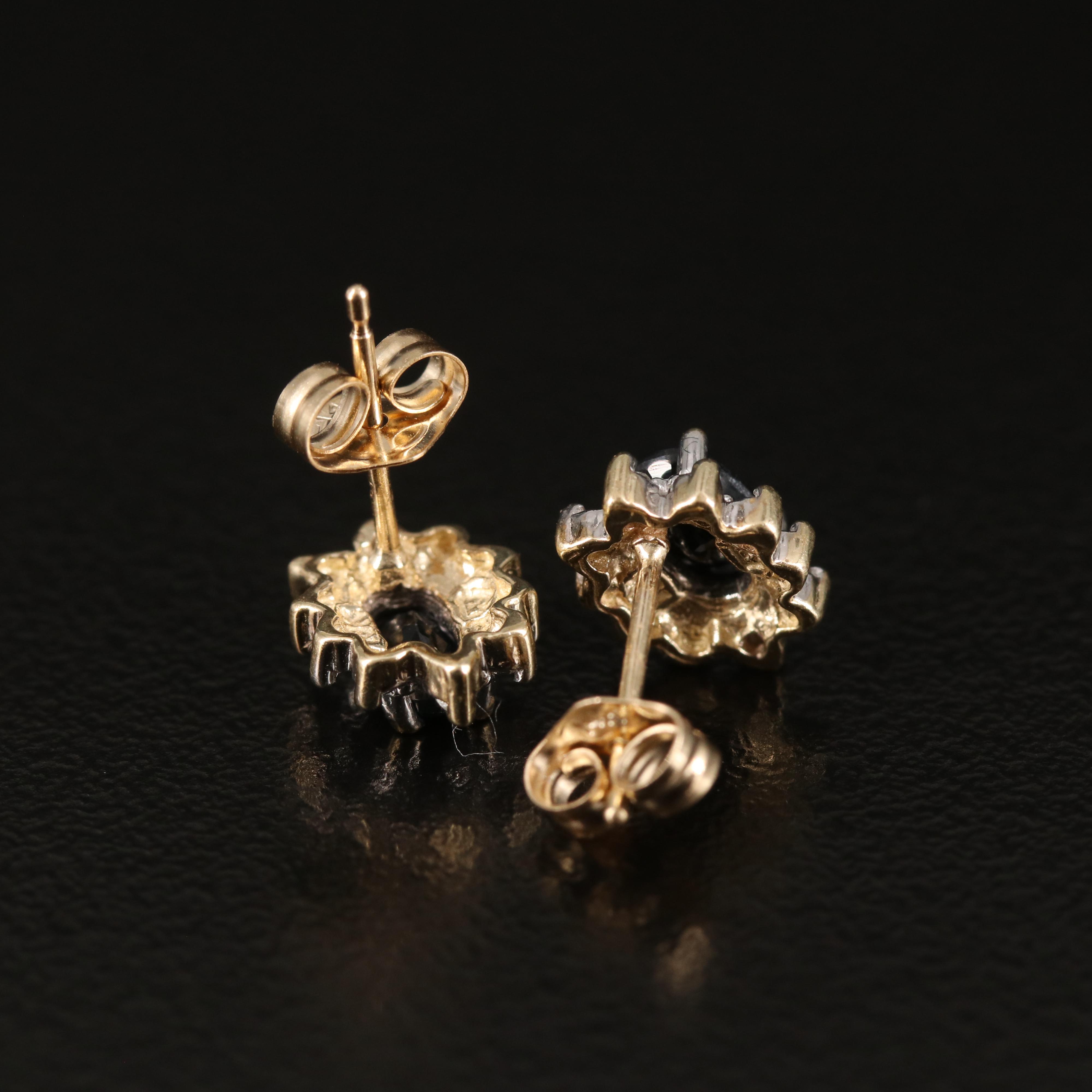 14K Sapphire and Diamond Earrings