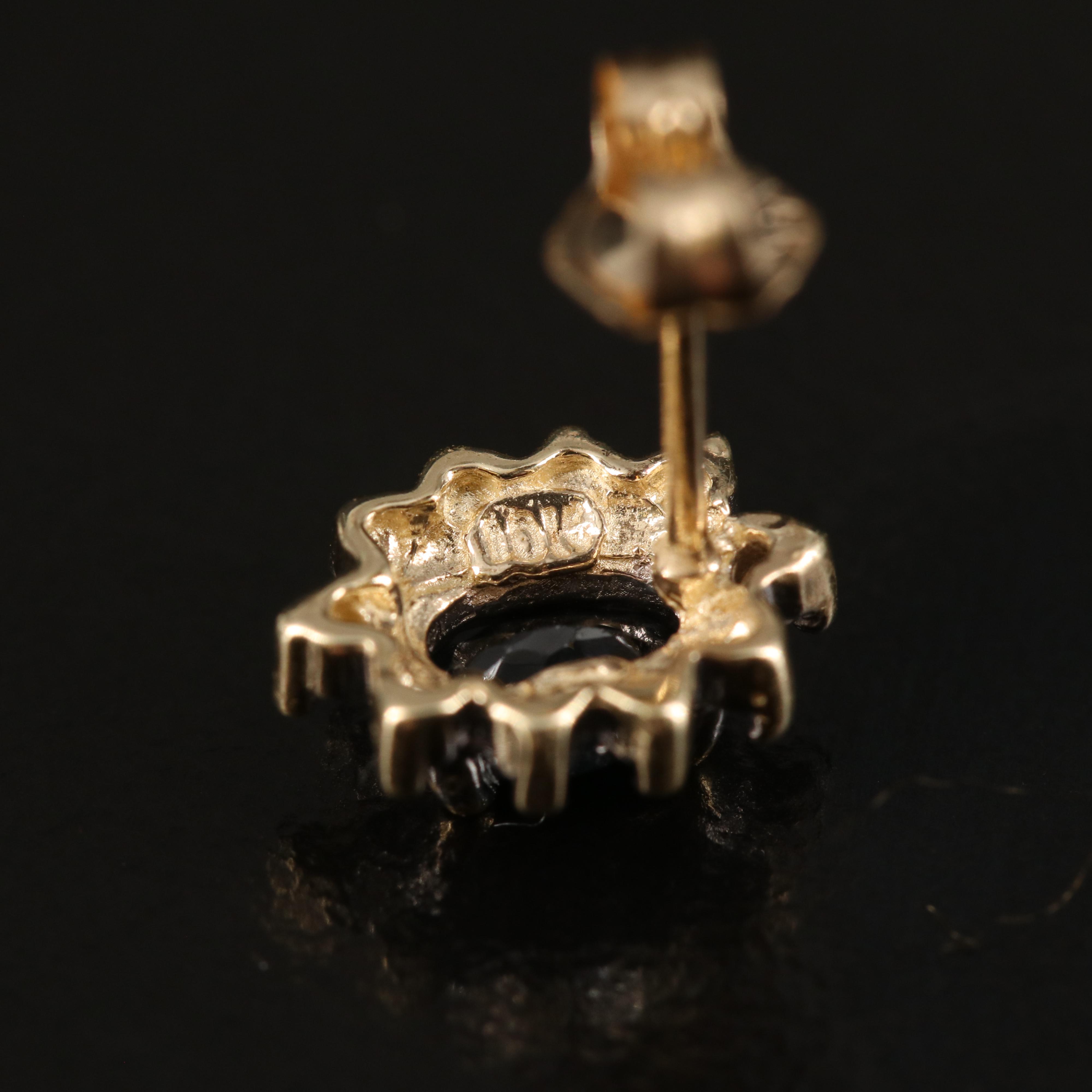 14K Sapphire and Diamond Earrings