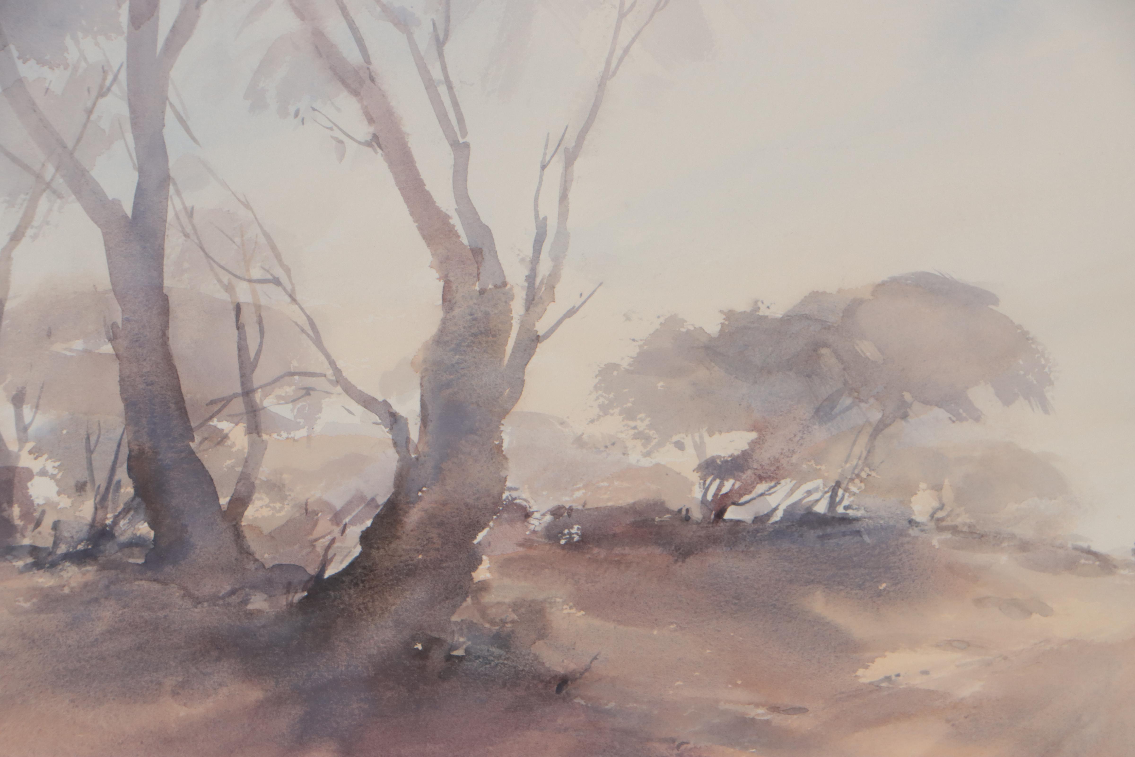 Gordon Legg Landscape Watercolor Painting of Banghoek, South Africa