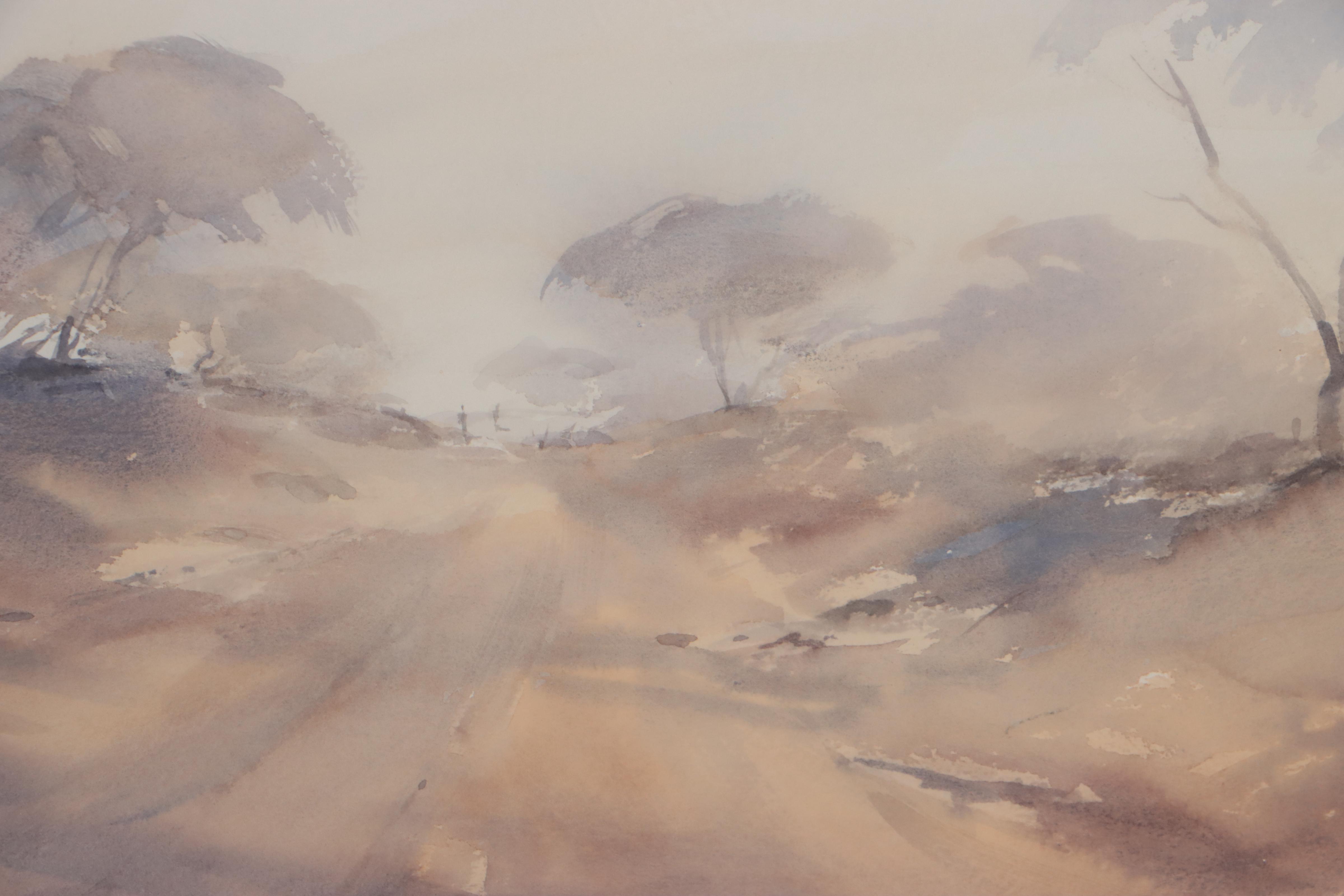 Gordon Legg Landscape Watercolor Painting of Banghoek, South Africa