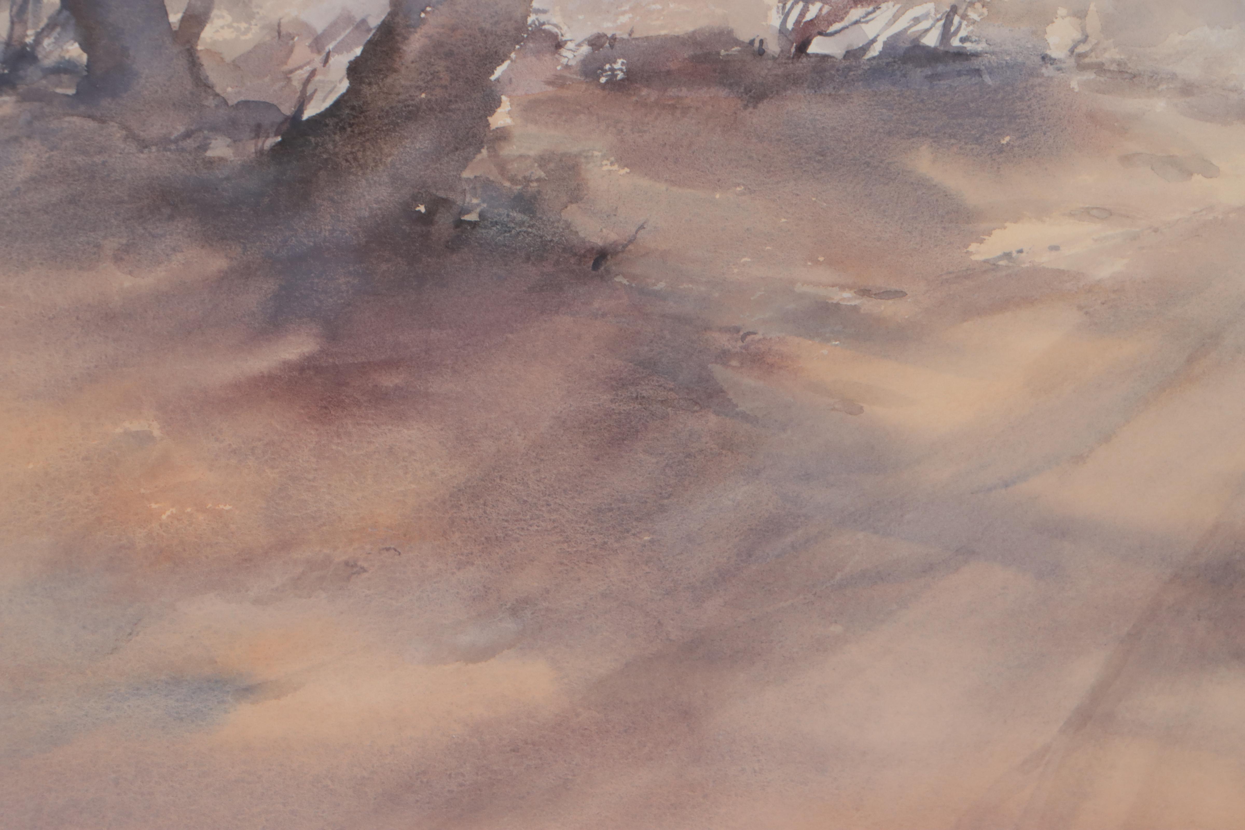 Gordon Legg Landscape Watercolor Painting of Banghoek, South Africa