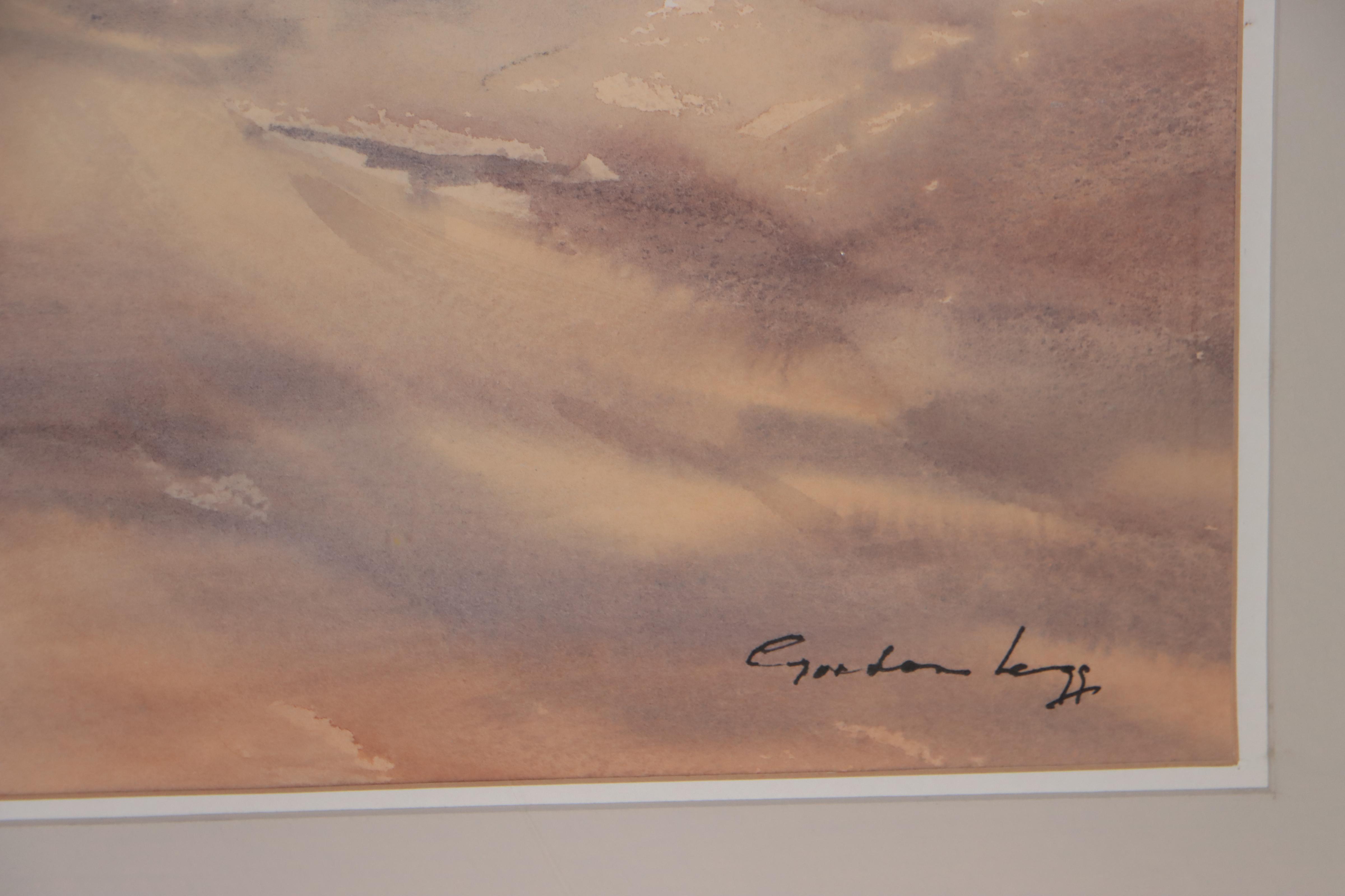 Gordon Legg Landscape Watercolor Painting of Banghoek, South Africa