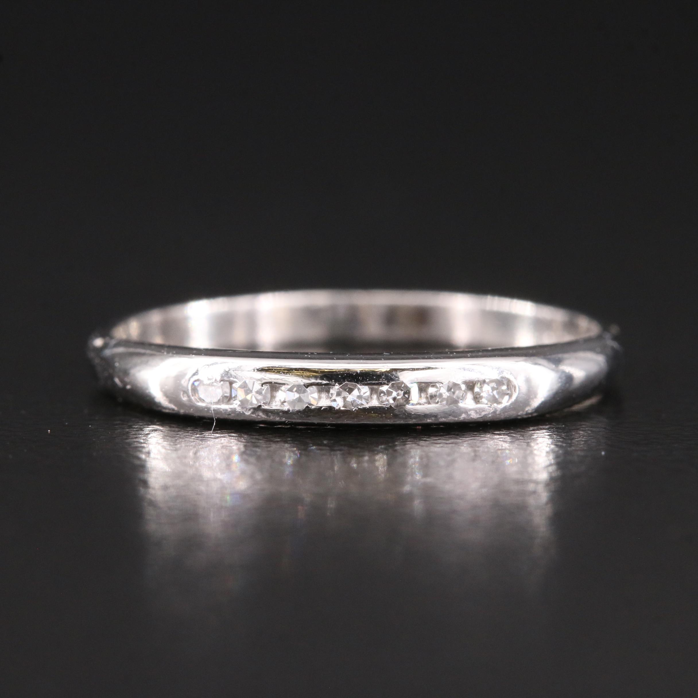 Platinum 0.07 CTW Diamond Channel Band