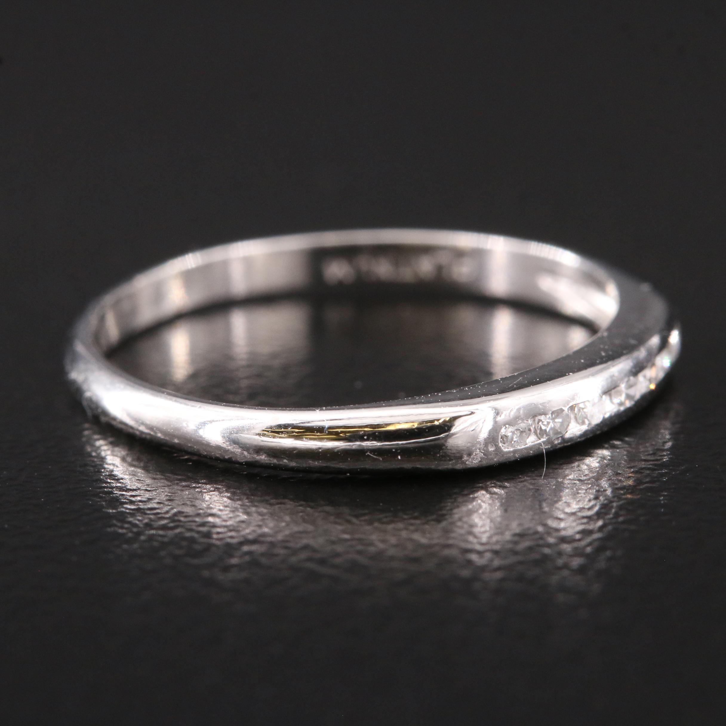 Platinum 0.07 CTW Diamond Channel Band