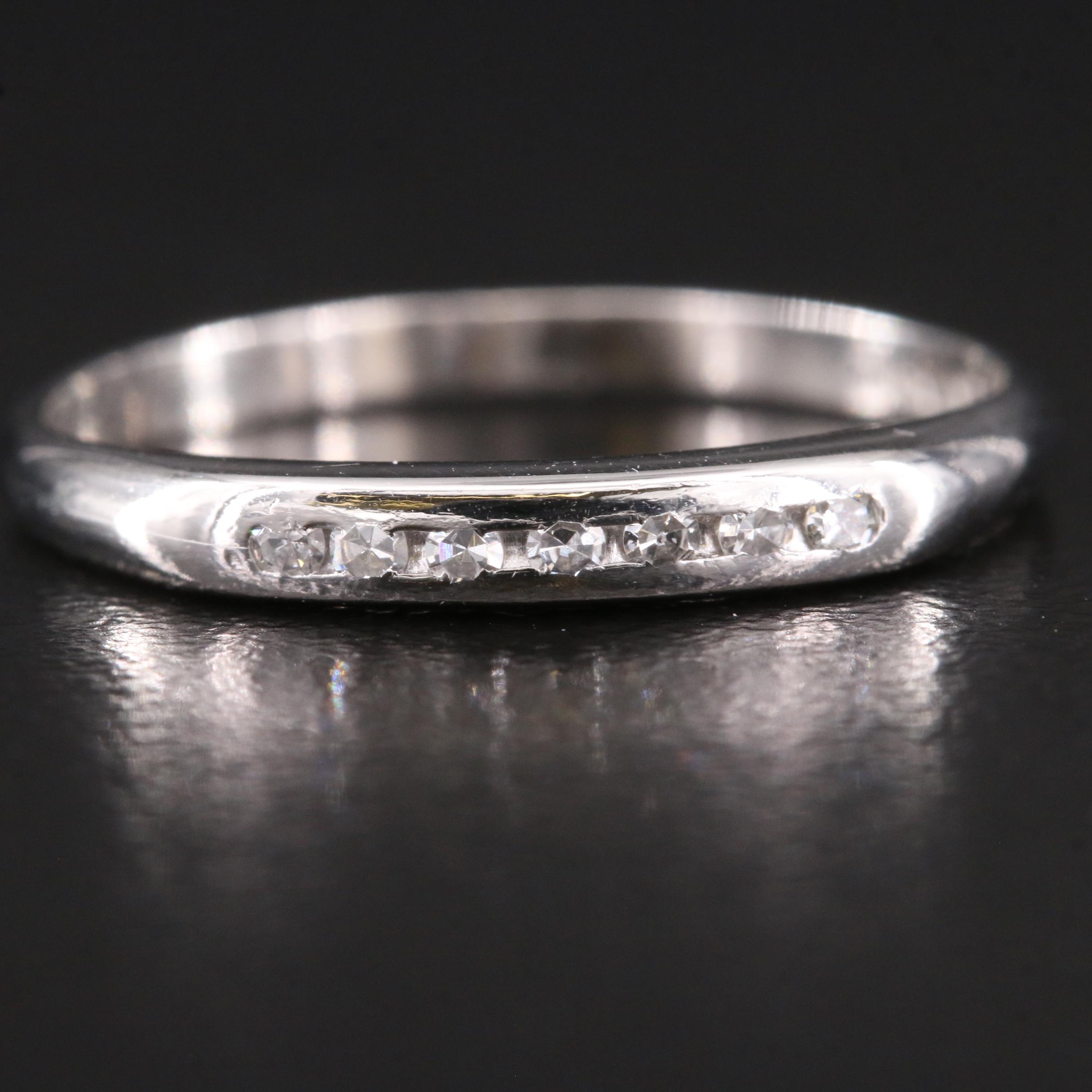 Platinum 0.07 CTW Diamond Channel Band
