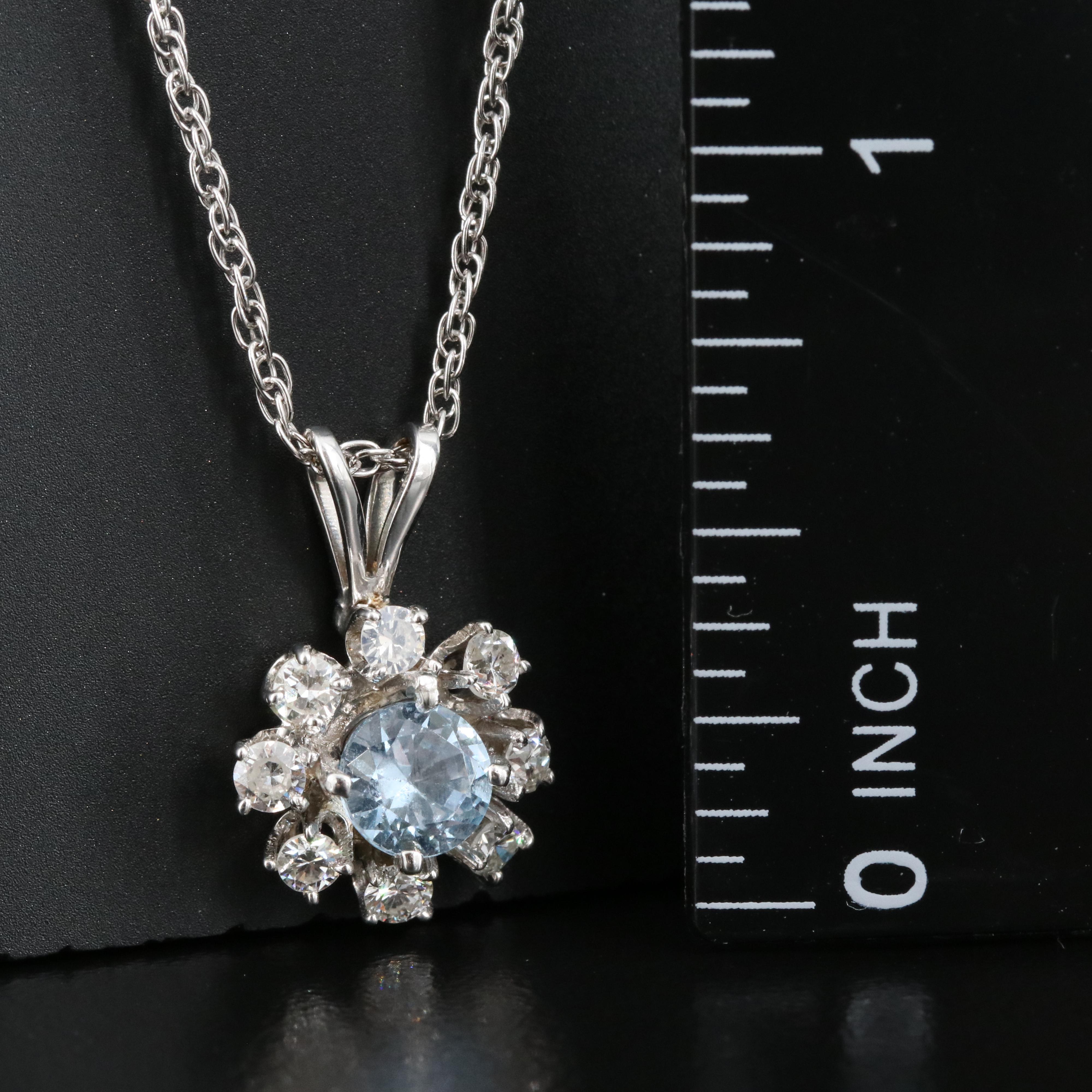 14K Spinel and Diamond Pendant Necklace