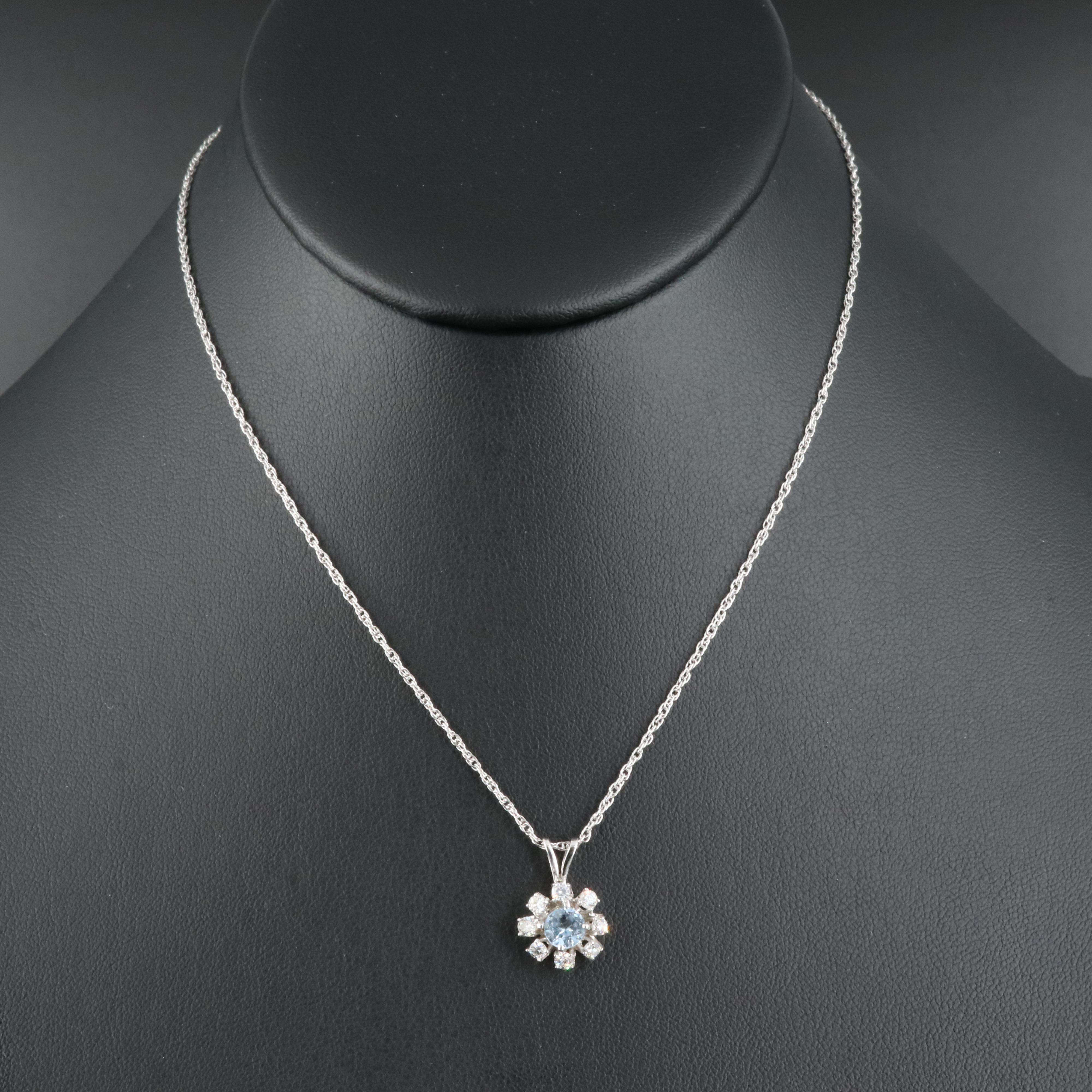 14K Spinel and Diamond Pendant Necklace