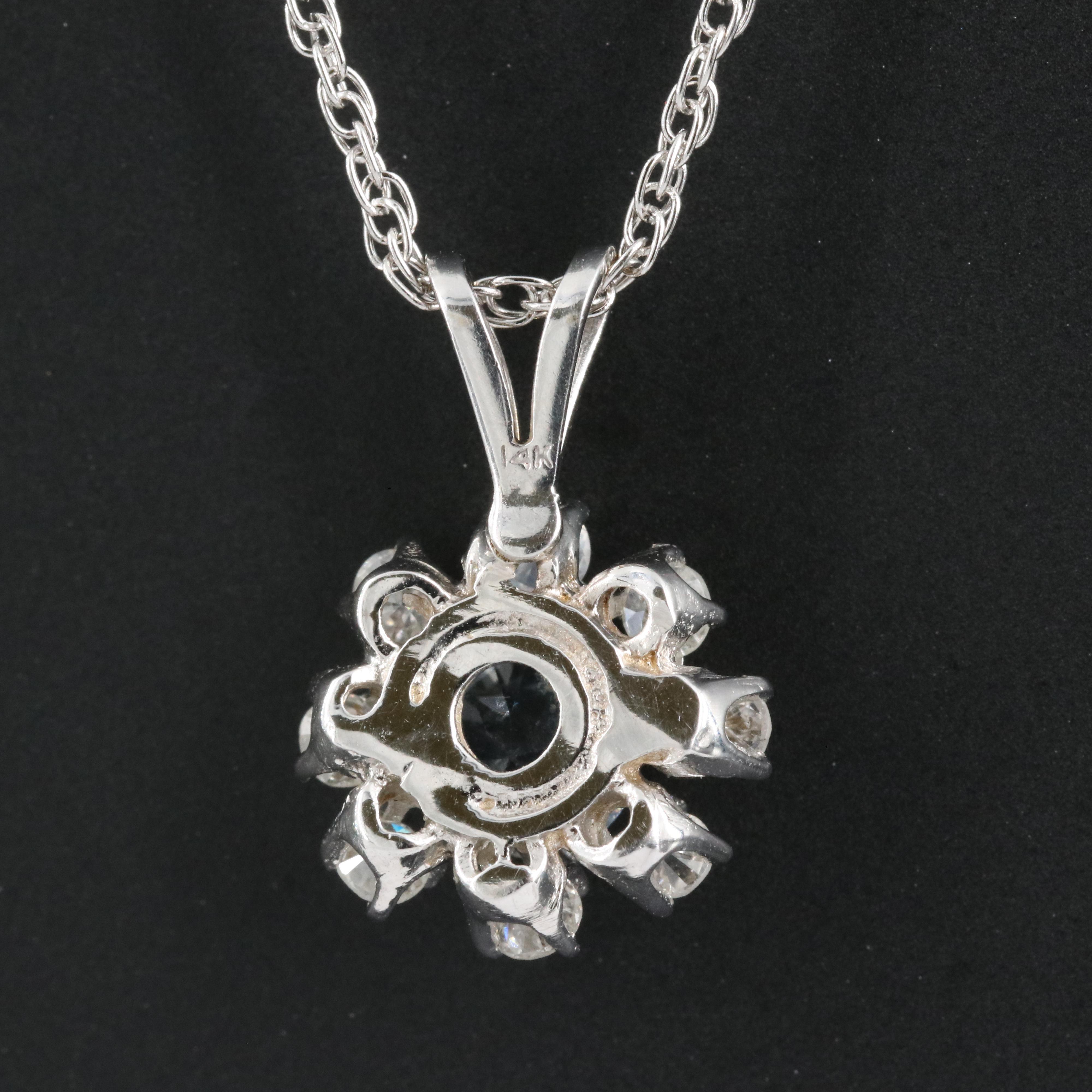 14K Spinel and Diamond Pendant Necklace